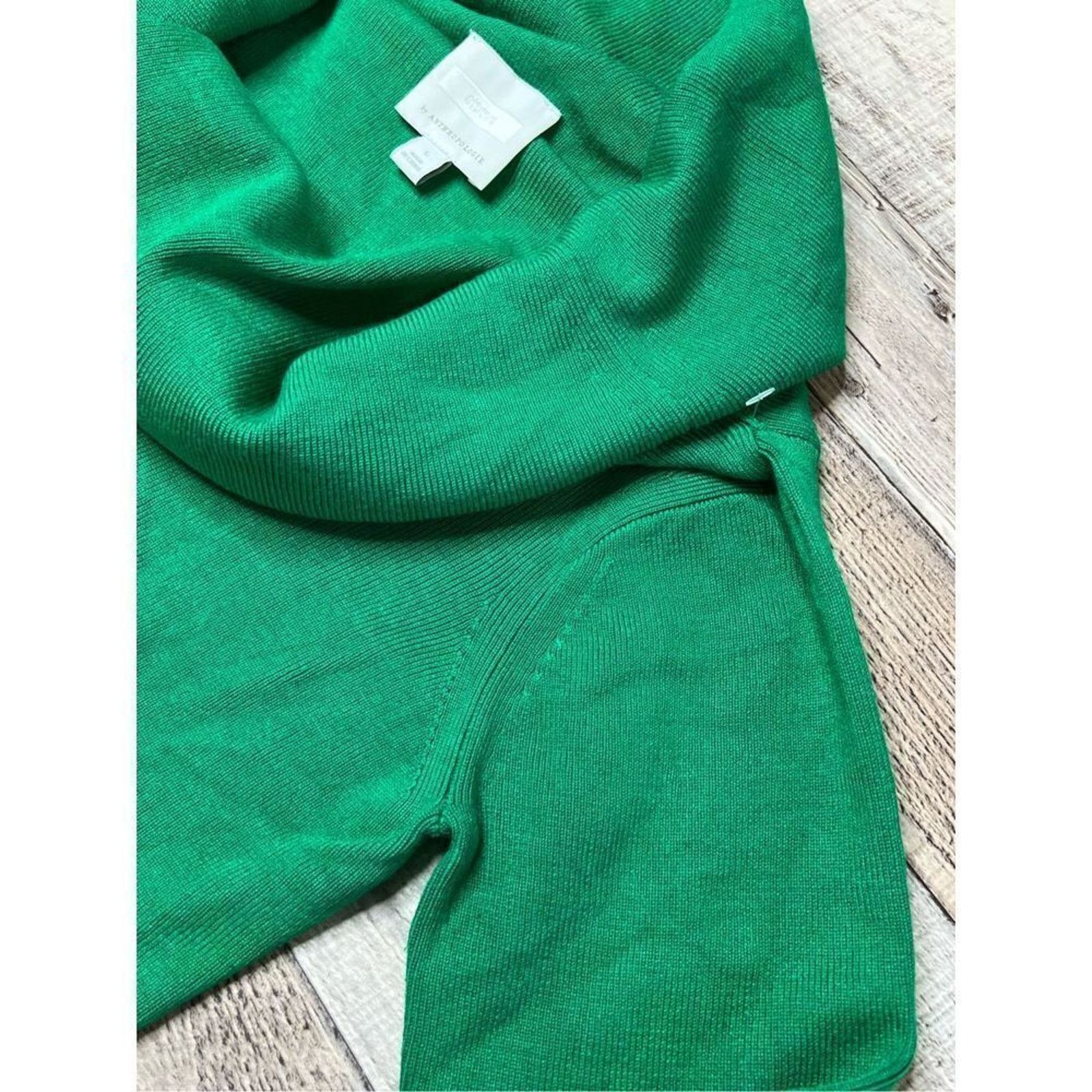 Anthropologie Ett:wa Anthropologie Green Ribbed Knit Pullover SMALL Preppy Size S / US 4 / IT 40 - 5 Thumbnail