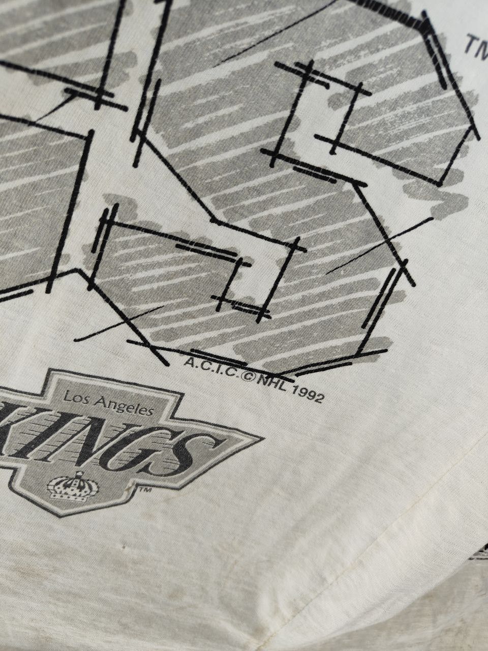 NHL TRASHED 1992 Vtg Overprint NHL La Kings worn T Size US XL / EU 56 / 4 - 11 Thumbnail