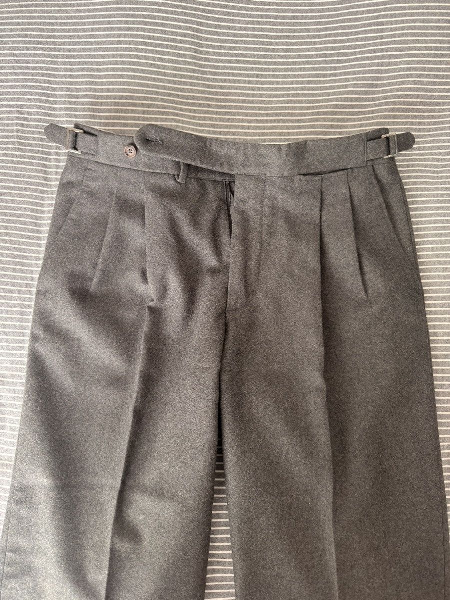 Berg & Berg Berg Berg Pleated Grey Wool Flannel Trousers 50/34 Size 34R - 4 Thumbnail