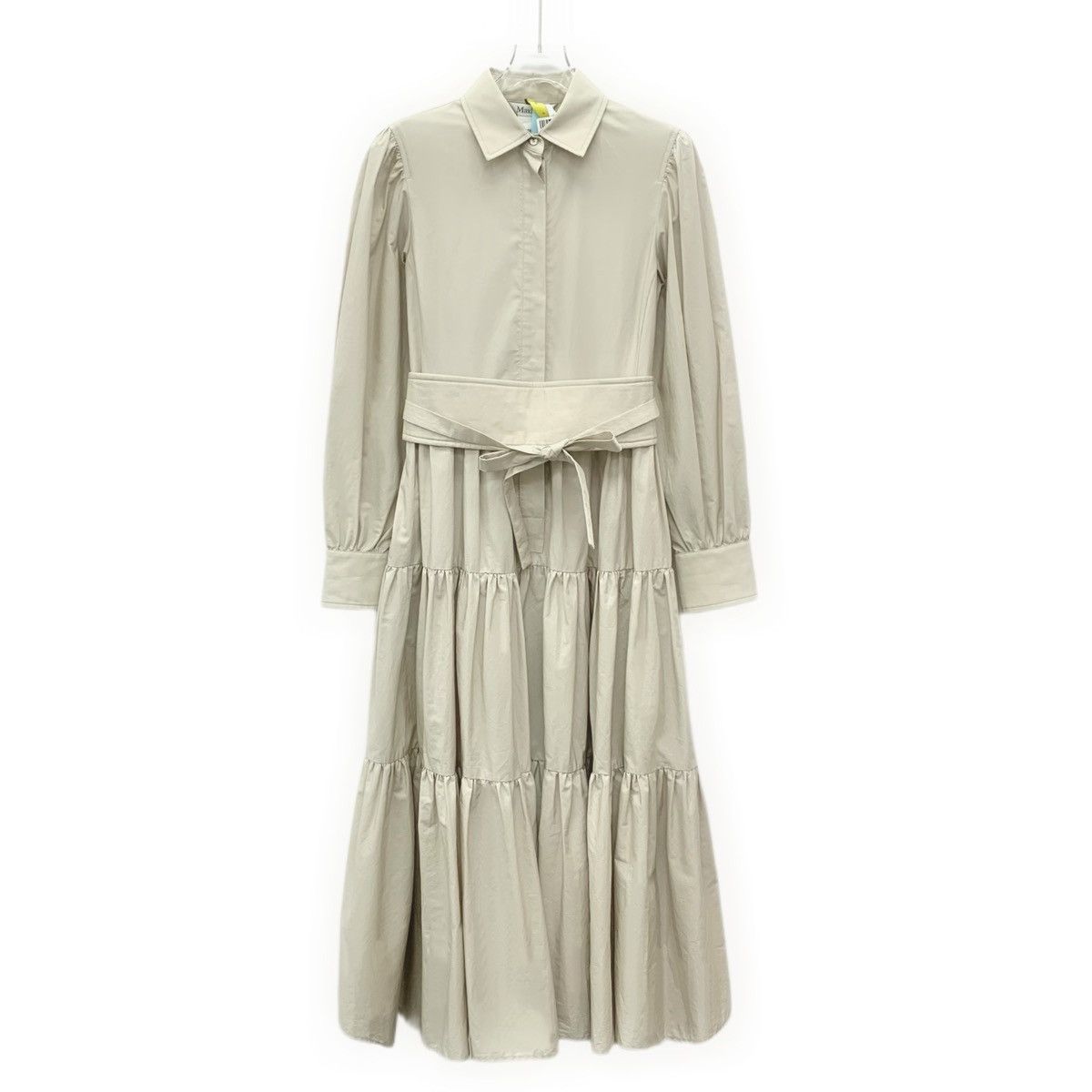 Max Mara Maxmara Khaki Lapel Long Sleeve Belted Shirt Dress K26WX Size XS / US 0-2 / IT 36-38 - 1 Thumbnail