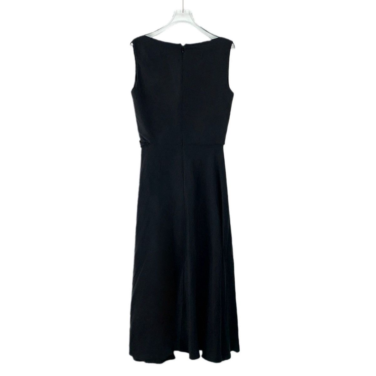Dior Dior Black V-neck Ruched Silk Sleeveless Dress K26WX Size M / US 6-8 / IT 42-44 - 2 Thumbnail