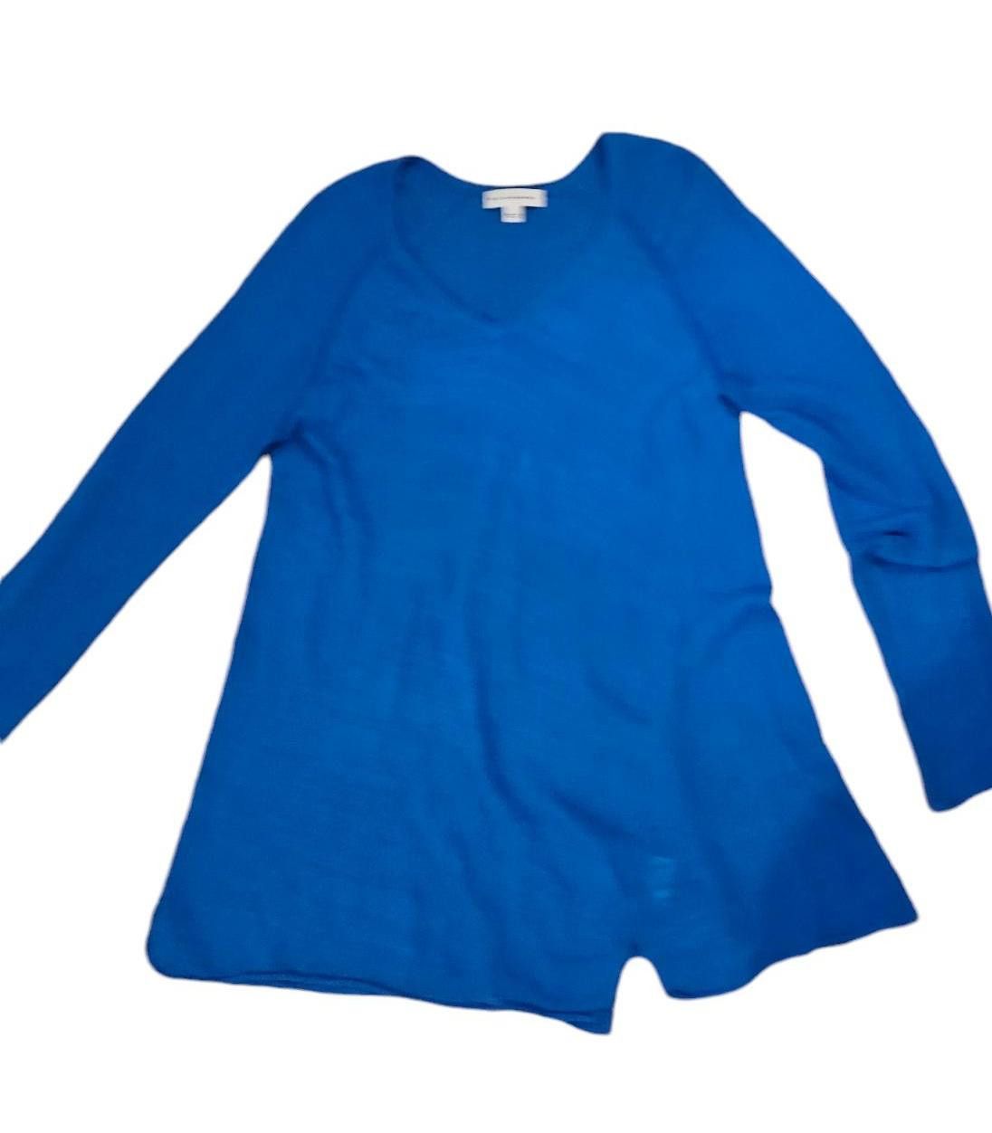 White + Warren White + Warren Lightweight Blue V-Neck Sweater Large Size L / US 10 / IT 46 - 5 Thumbnail