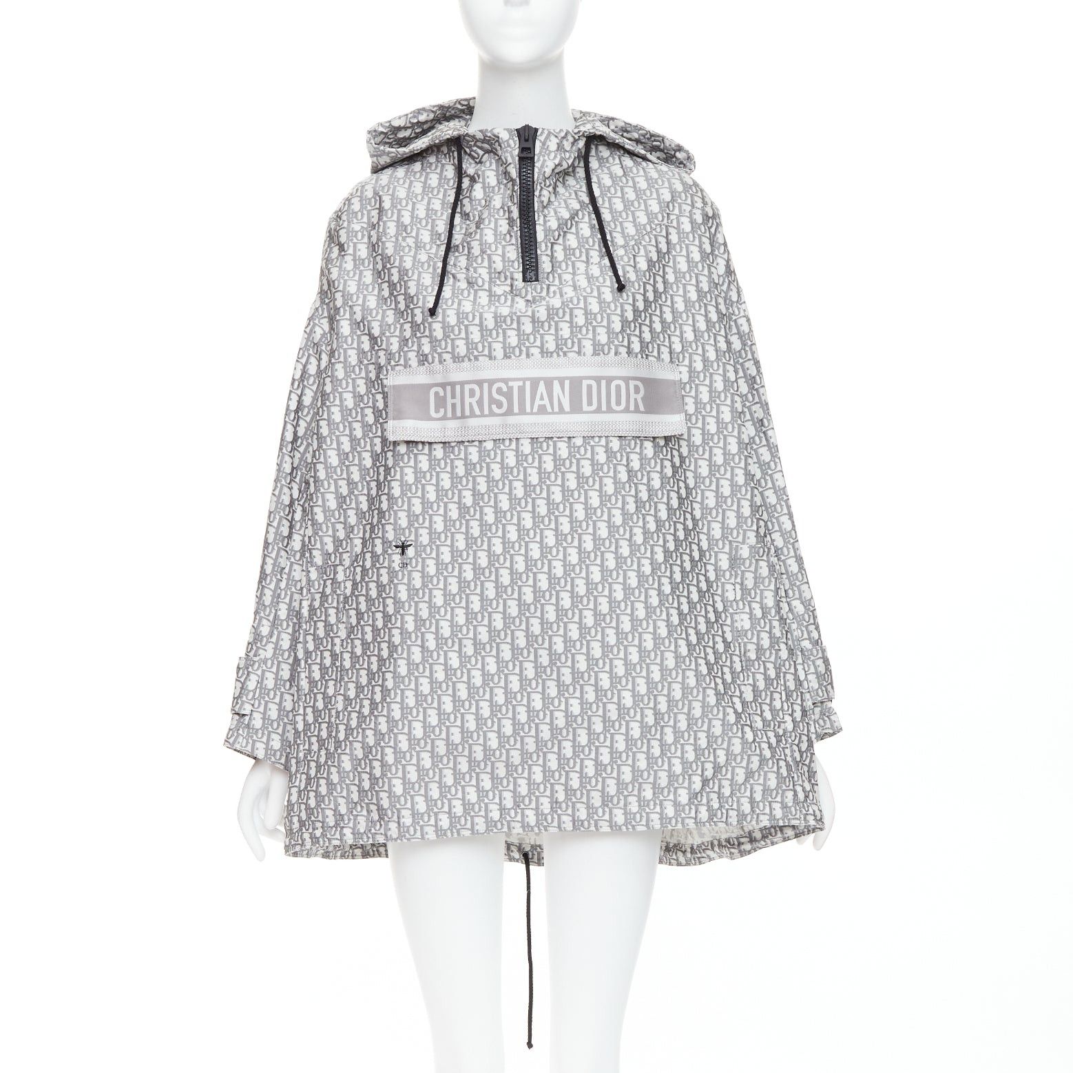 Dior CHRISTIAN DIOR Oblique grey white monogram technical taffeta