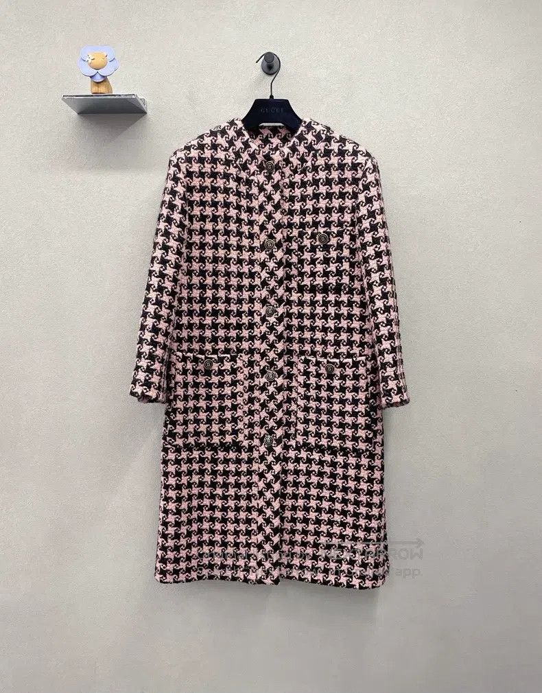 Gucci Gucci Round-neck woollen coat with a thousand-bird check Size XXS / US 00 / IT 34 - 1 Thumbnail