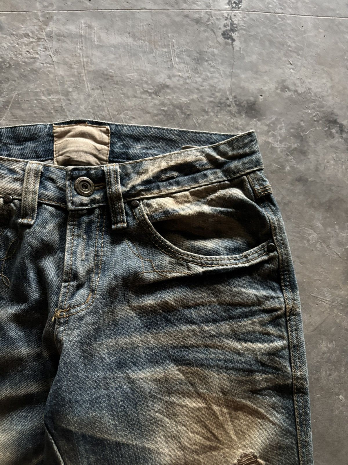 If Six Was Nine LOLITA JAPANESE JEANS MUD WASH MUDMAX DISTRESSED RUSTY PUNK Size US 30 / EU 46 - 10 Thumbnail