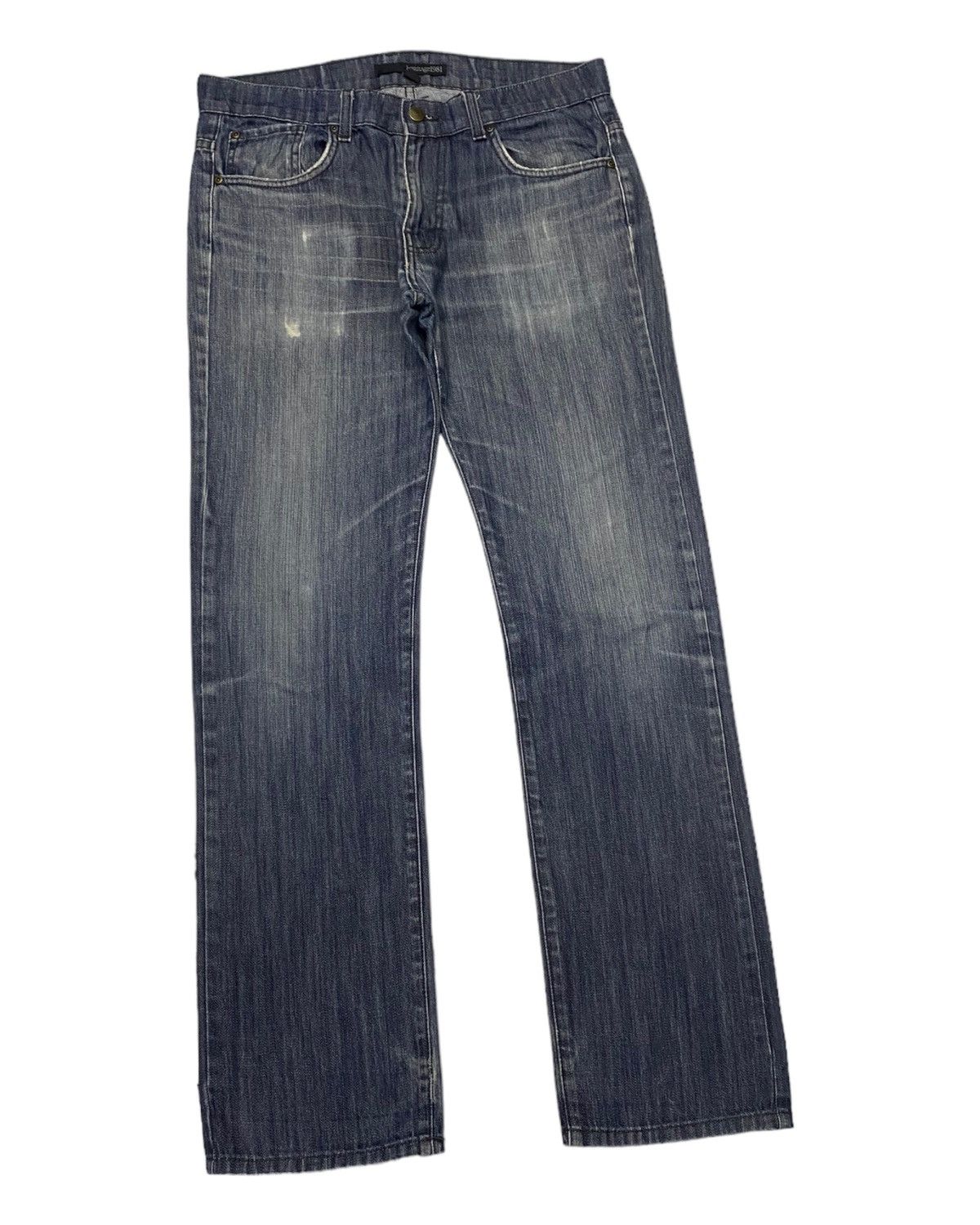 Japanese Brand 🔥Made In USA Heritage 1981 Distressed Denim Jeans Size US 34 / EU 50 - 2 Thumbnail