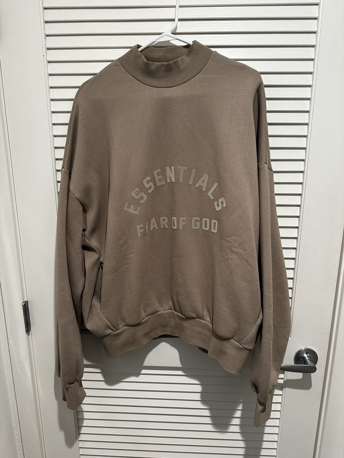 image of Essentials Mockneck Sweater Size M in Beige, Men's