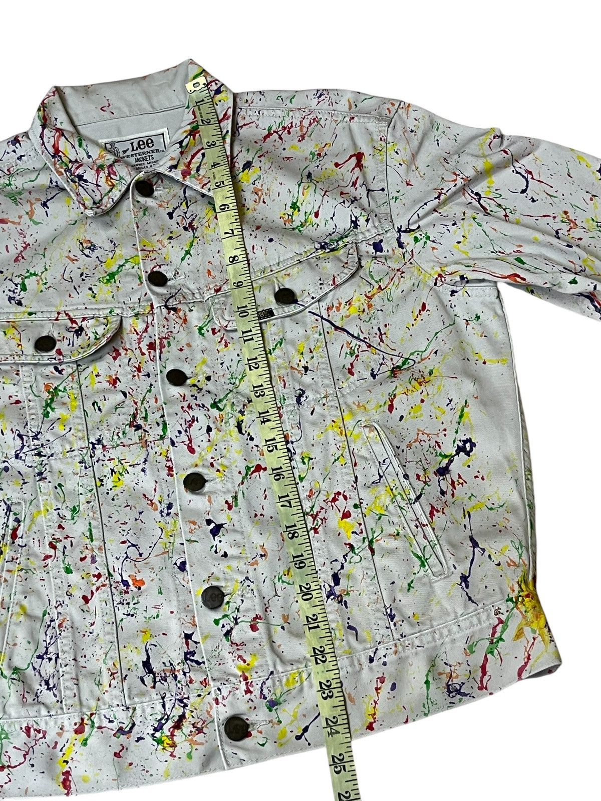 Japanese Brand VINTAGE EDWIN X LEE CUSTOM PAINT SPLATTER TRUCKER JACKET Size US L / EU 52-54 / 3 - 13 Thumbnail