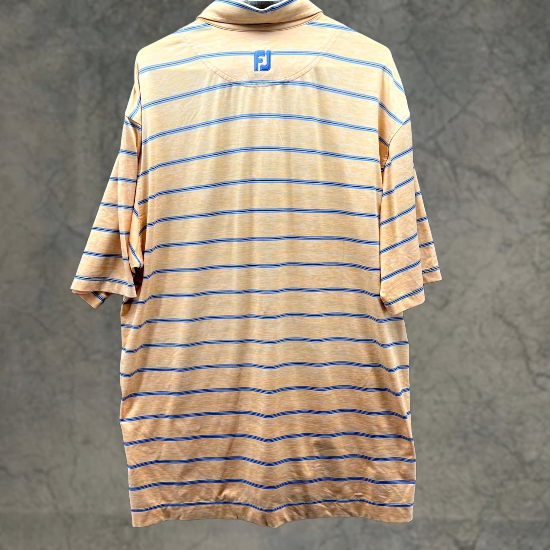 Footjoy FootJoy Polo Shirt Mens XL Yellow Blue Stripes Preppy Knit Golf Golfer Stretch Shirt Jacket? Size US XL / EU 56 / 4 - 1 Thumbnail