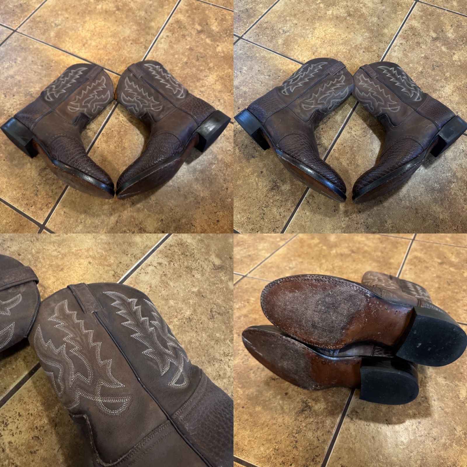 Vintage Ben Miller Mens Cowboy Boots Size 12 13 D Brown Mid Calf Round Toe Vintage Leather Western Boots Mens Size US 12 / EU 45 - 8 Thumbnail