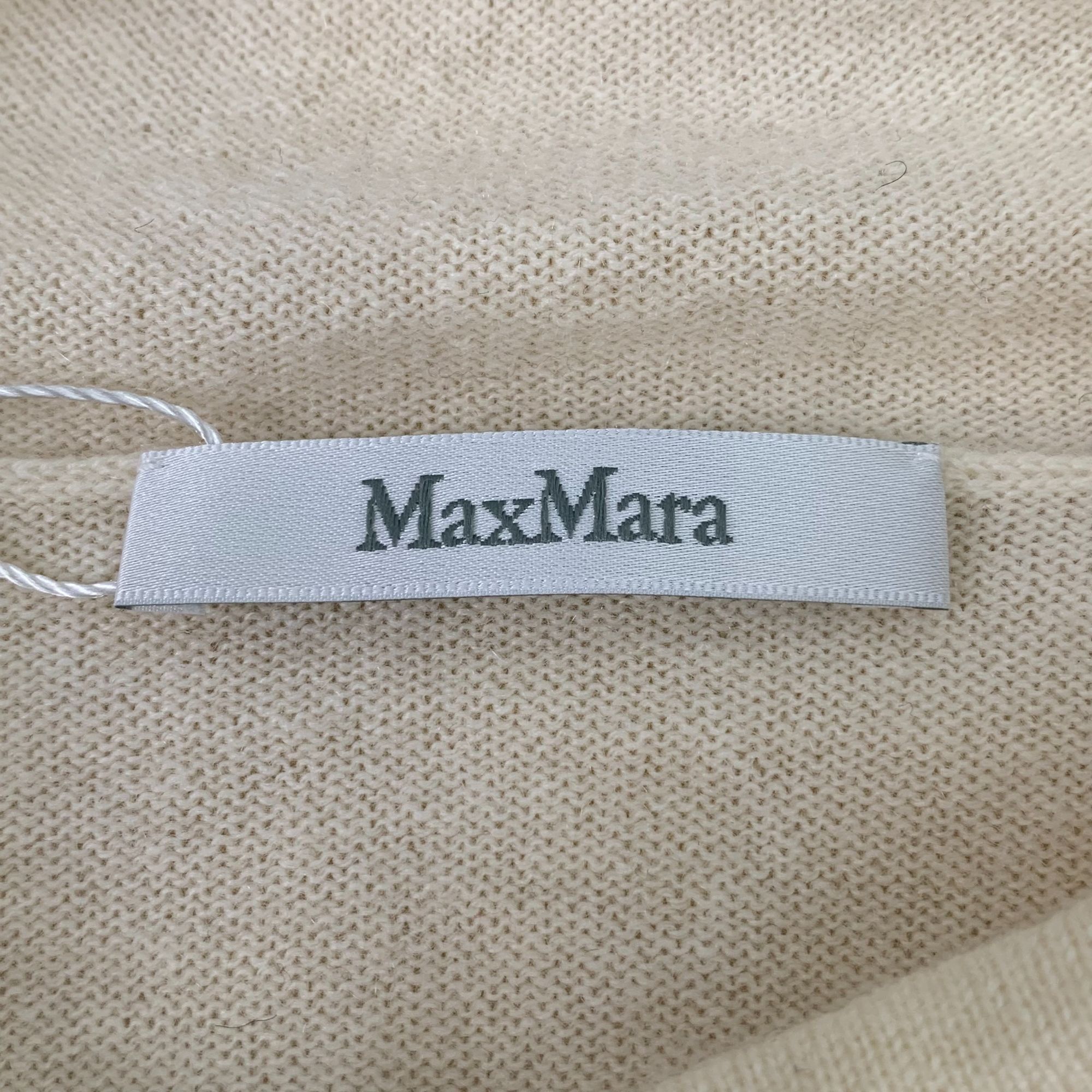 Max Mara Max Mara Beige Cashmere & Wool Logo Hoodie Womens Size XS / US 0-2 / IT 36-38 - 7 Thumbnail