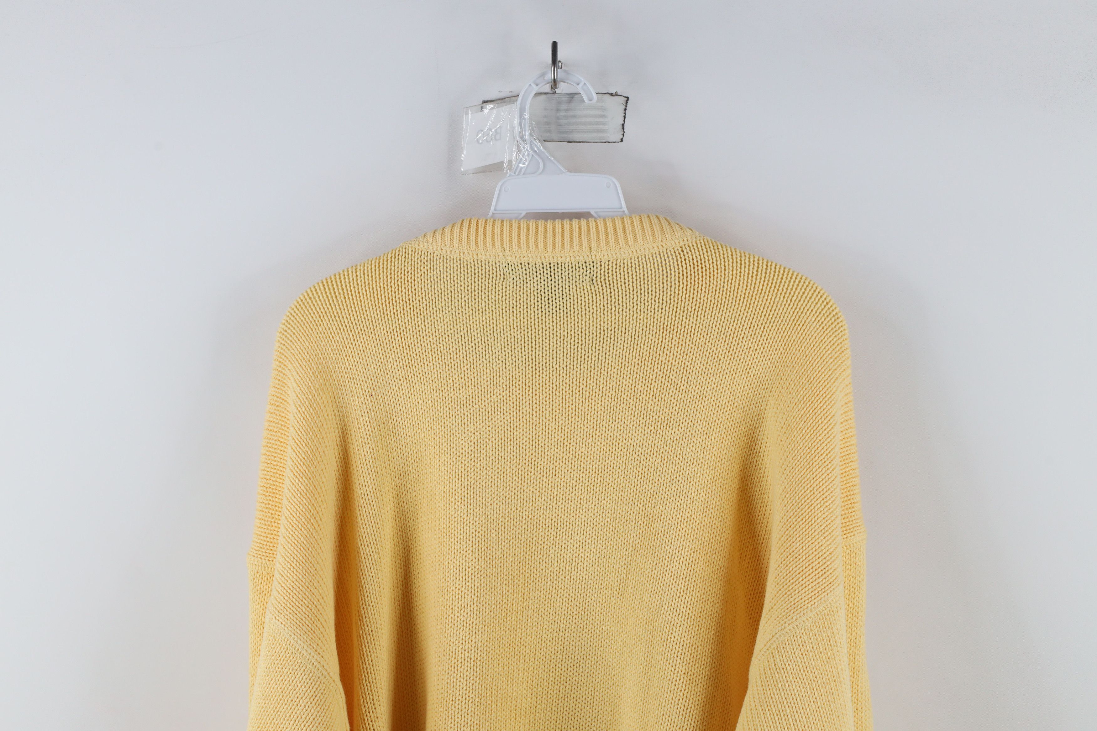 Vintage Vintage 90s Streetwear Blank Cotton Knit Sweater Yellow Size US XXL / EU 58 / 5 - 10 Thumbnail
