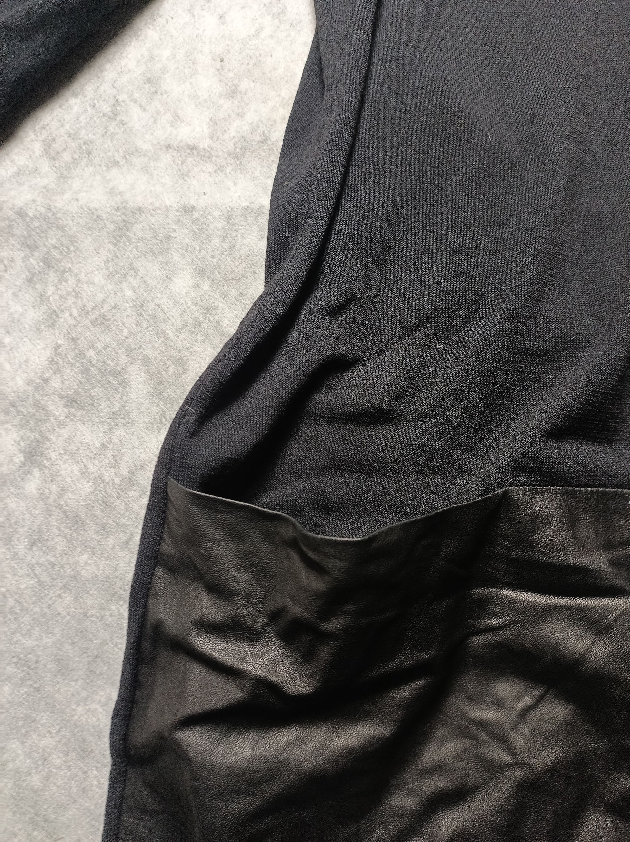 Annette Gortz Annette Gortz Black Wool Dress Leather Detail Size XL Size XL / US 12-14 / IT 48-50 - 9 Thumbnail