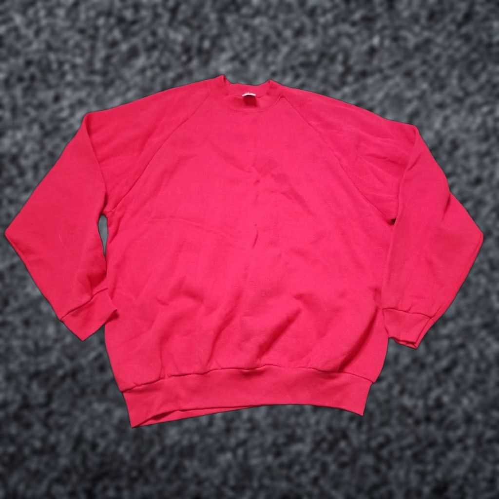 Fruit Of The Loom VINTAGE Fruit Of The Loom Sweatshirt Crewneck Womens 2XL Red 80s USA Blank Sweatshirt Size XXL / US 16-18 / IT 52-54 - 1 Thumbnail