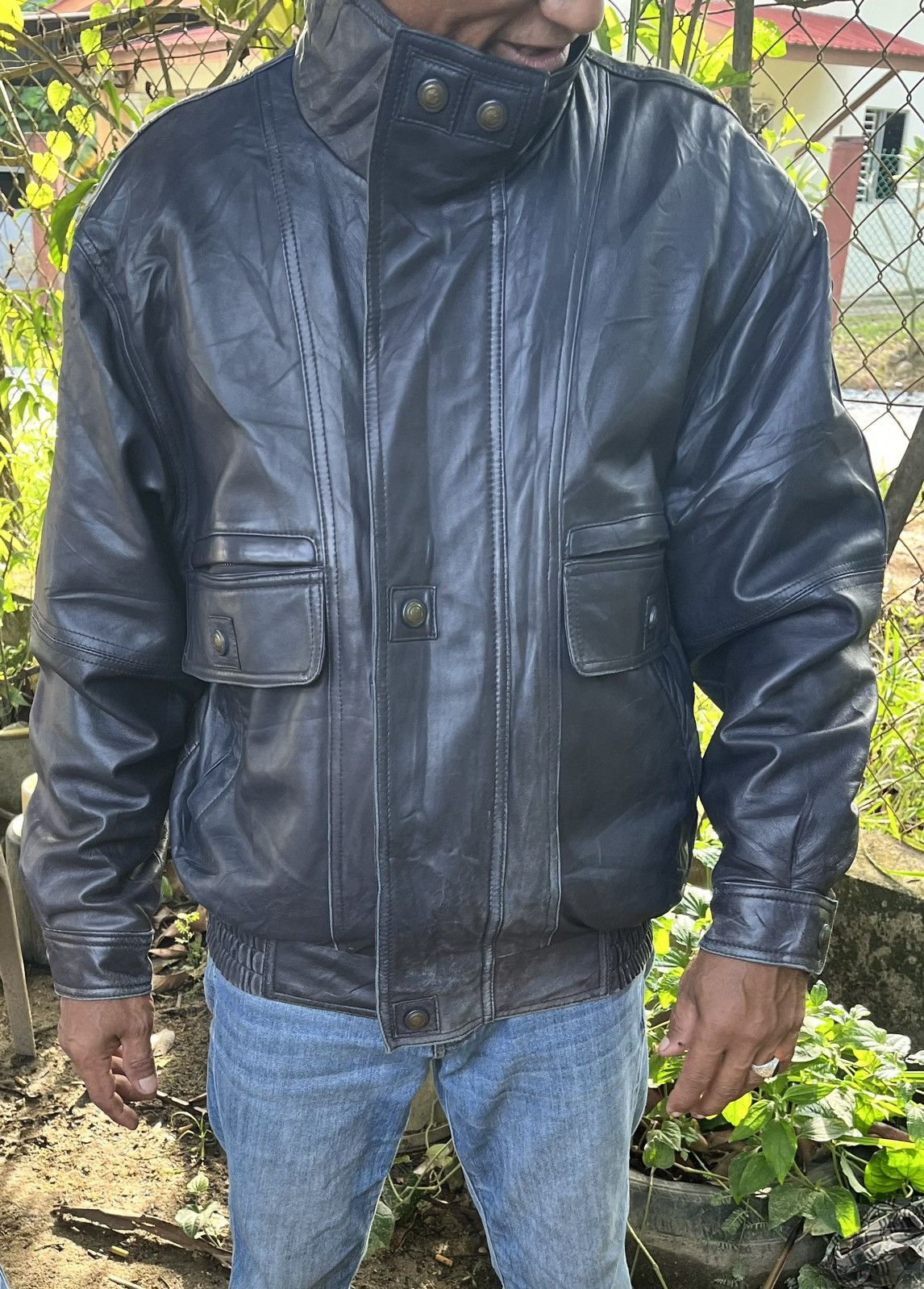 If Six Was Nine Vintage Italian Brand Leather Aviator Mafia Style Jacket Size US L / EU 52-54 / 3 - 1 Thumbnail