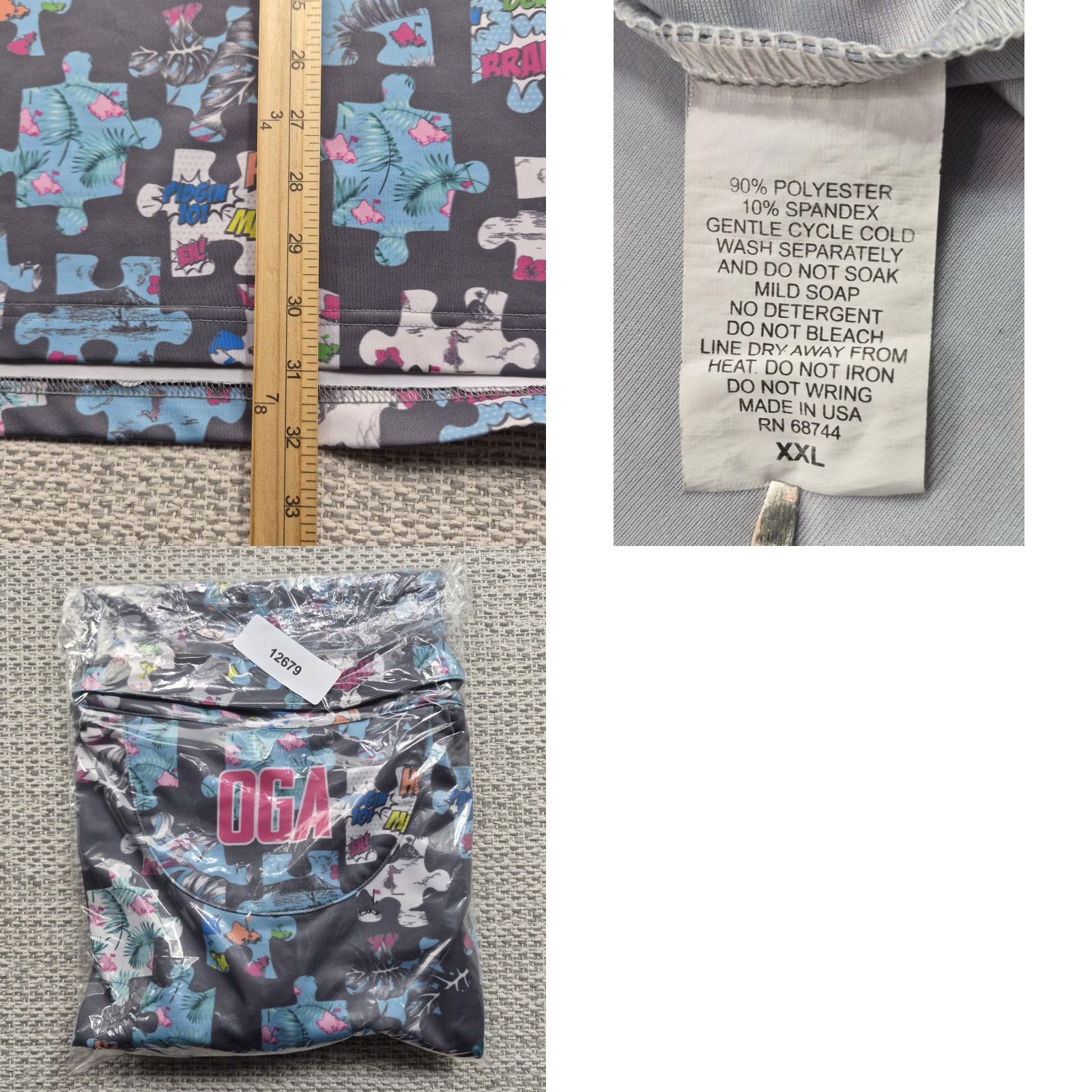 Vintage Oahu Golf Polo Shirt Mens 2XL Puzzle Hawaiian Performance Stretch USA Made Size US XXL / EU 58 / 5 - 9 Thumbnail