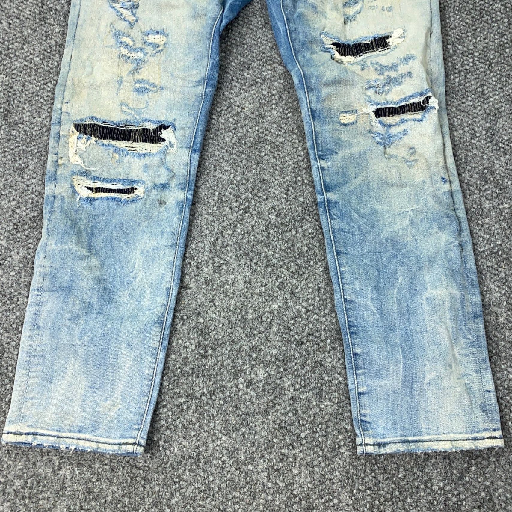 Jordan Craig Jordan Craig Lagacy Edition Jeans Mens 34x30 Blue Distressed Stretch Denim 5-Pocket Straight Inseam 29in Regular Size Mens Size US 34 / EU 50 - 7 Thumbnail