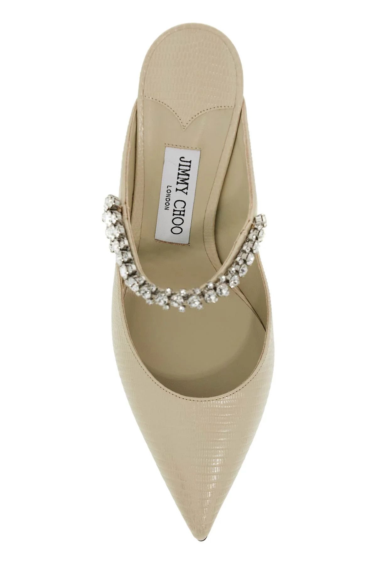 Jimmy Choo o1s22i1n1024 Lizard-Embossed Leather Bing Mules in Beige Size US 11 / IT 41 - 2 Thumbnail