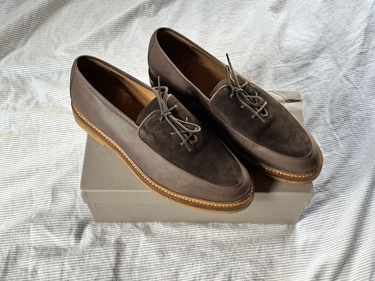 image of Designer Jacques Solovière Paris Olivier Derbys Shoes in Brown, Men's (Size 12)
