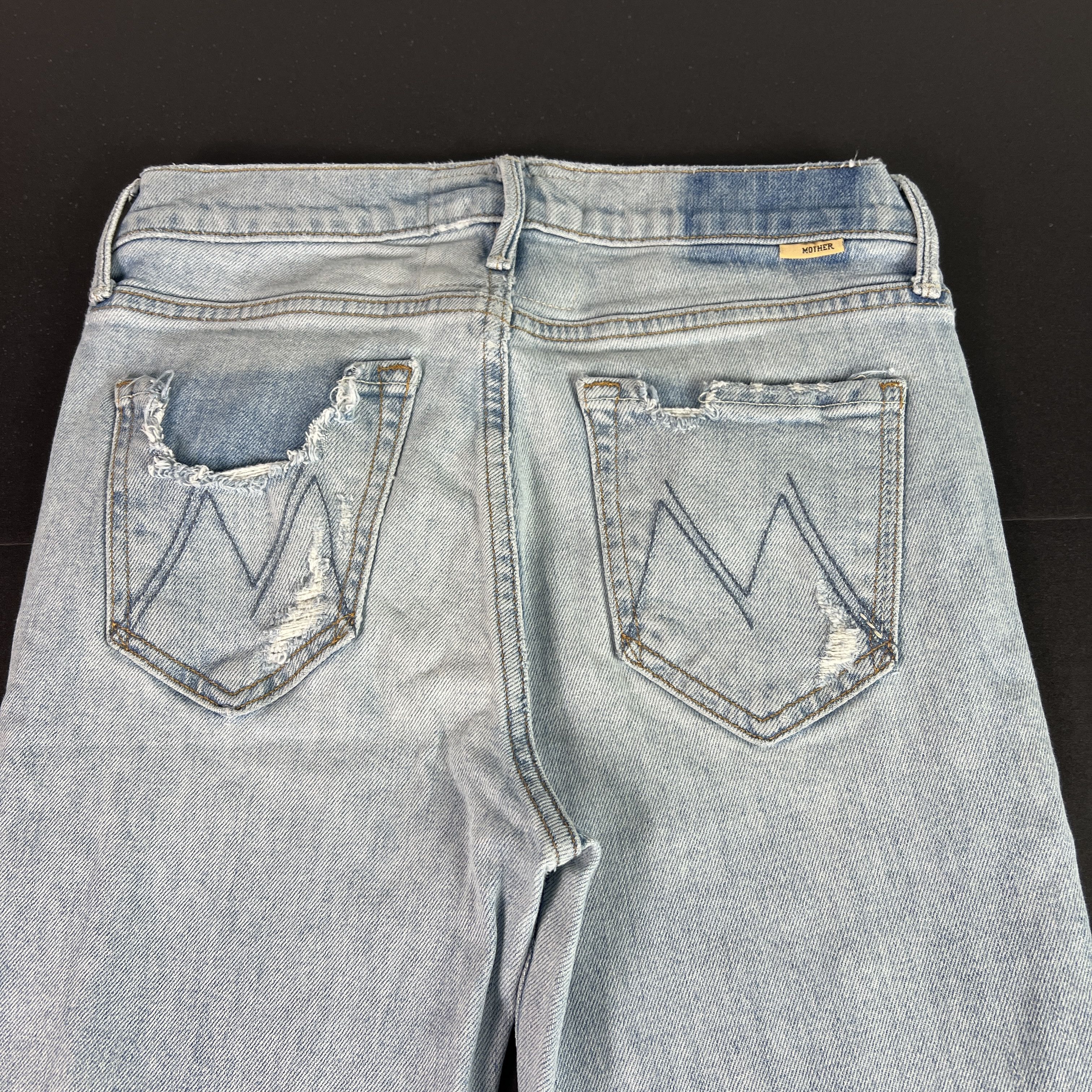 MOTHER Mother Jeans Rascal Ankle Undone Hem Blue Distressed Denim Size 25" / US 0 / IT 36 - 13 Thumbnail