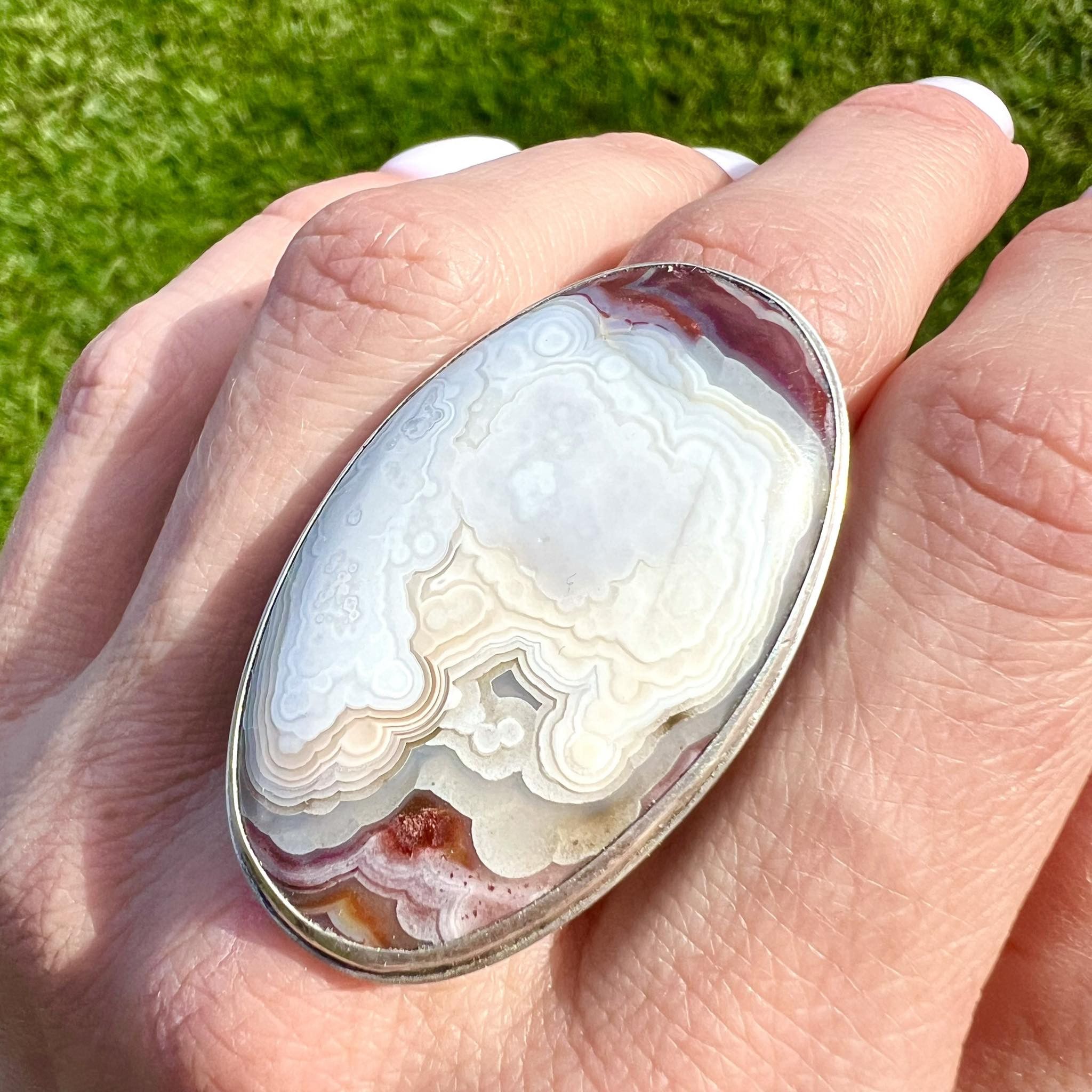 Vintage Vintage Sterling Silver 925 Ring Rutile Quartz Stone S 7 Size ONE SIZE - 1 Thumbnail