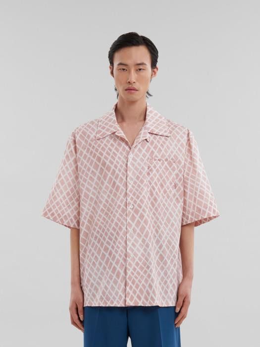 Marni o1w1db10326 Printed Logo Cotton-Poplin Shirt in Pink Size US XL / EU 56 / 4 - 1 Thumbnail
