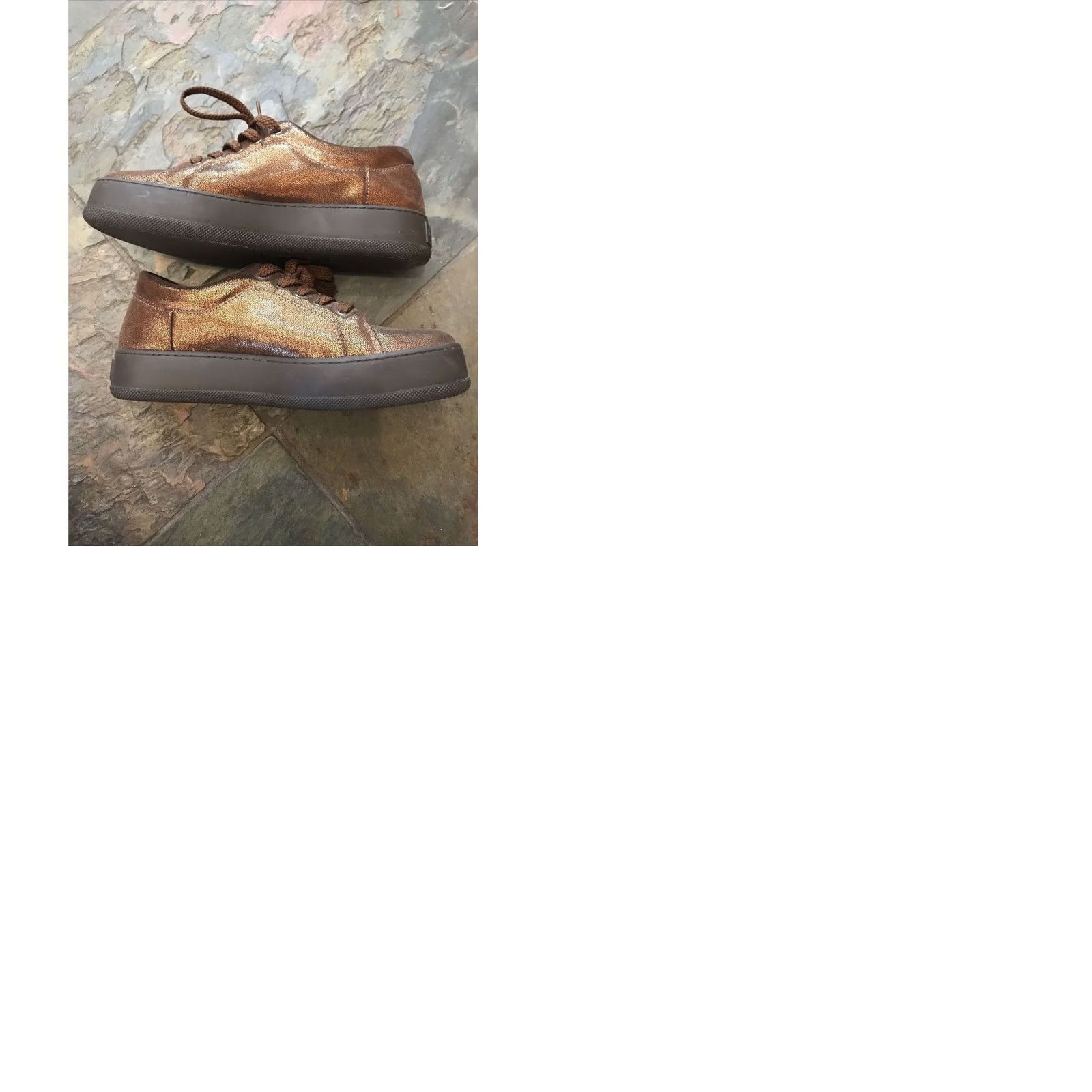 Max Mara Max Mara Women Copper Metallic Maxiv Leather Lace Up Tie Sneakers EU 38 US 7.5 Size US 8 / IT 38 - 9 Thumbnail