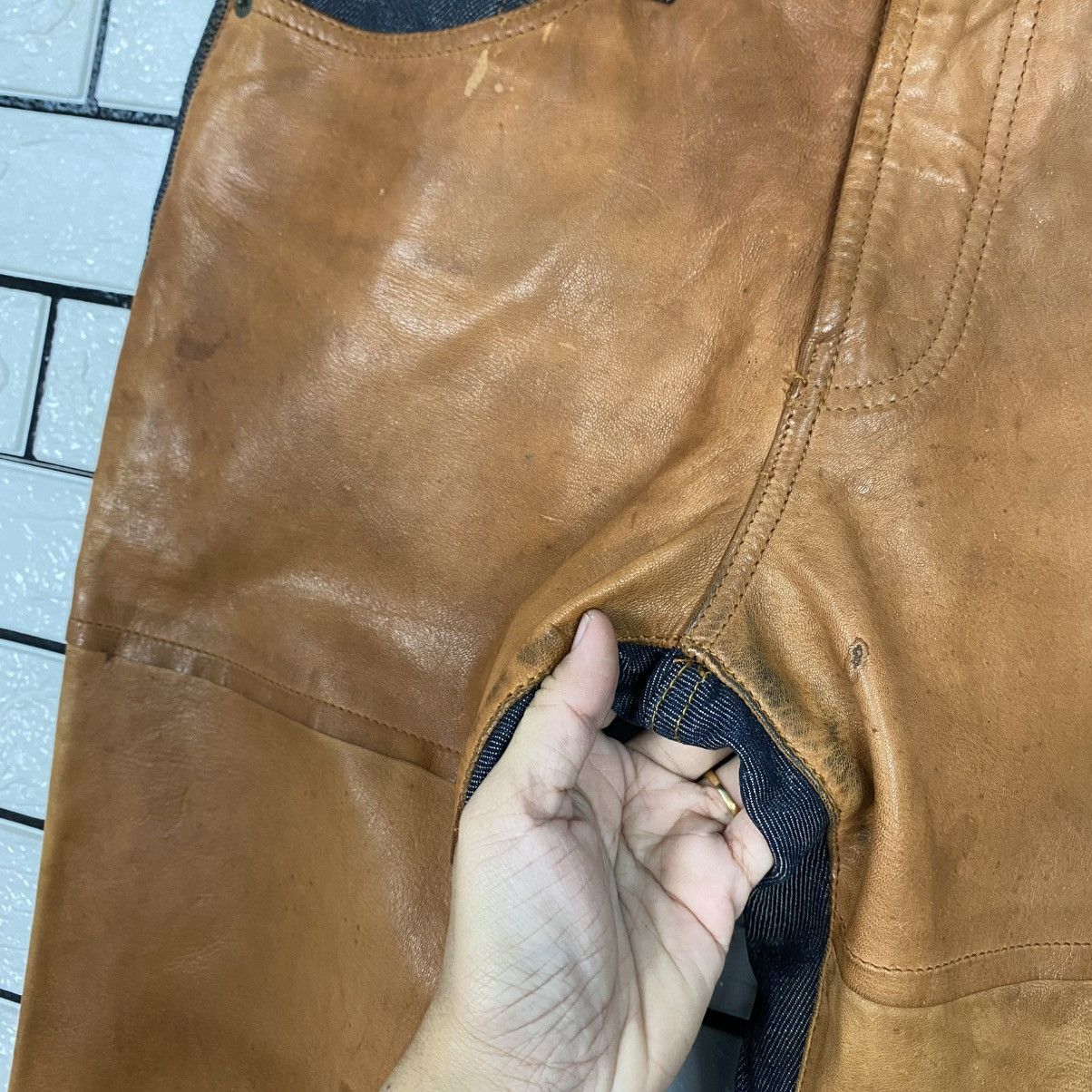 Dolce & Gabbana 🔥VINTAGE LEATHER & DENIM DOLCE GABBANA Size 28" / US 6 / IT 42 - 16 Thumbnail