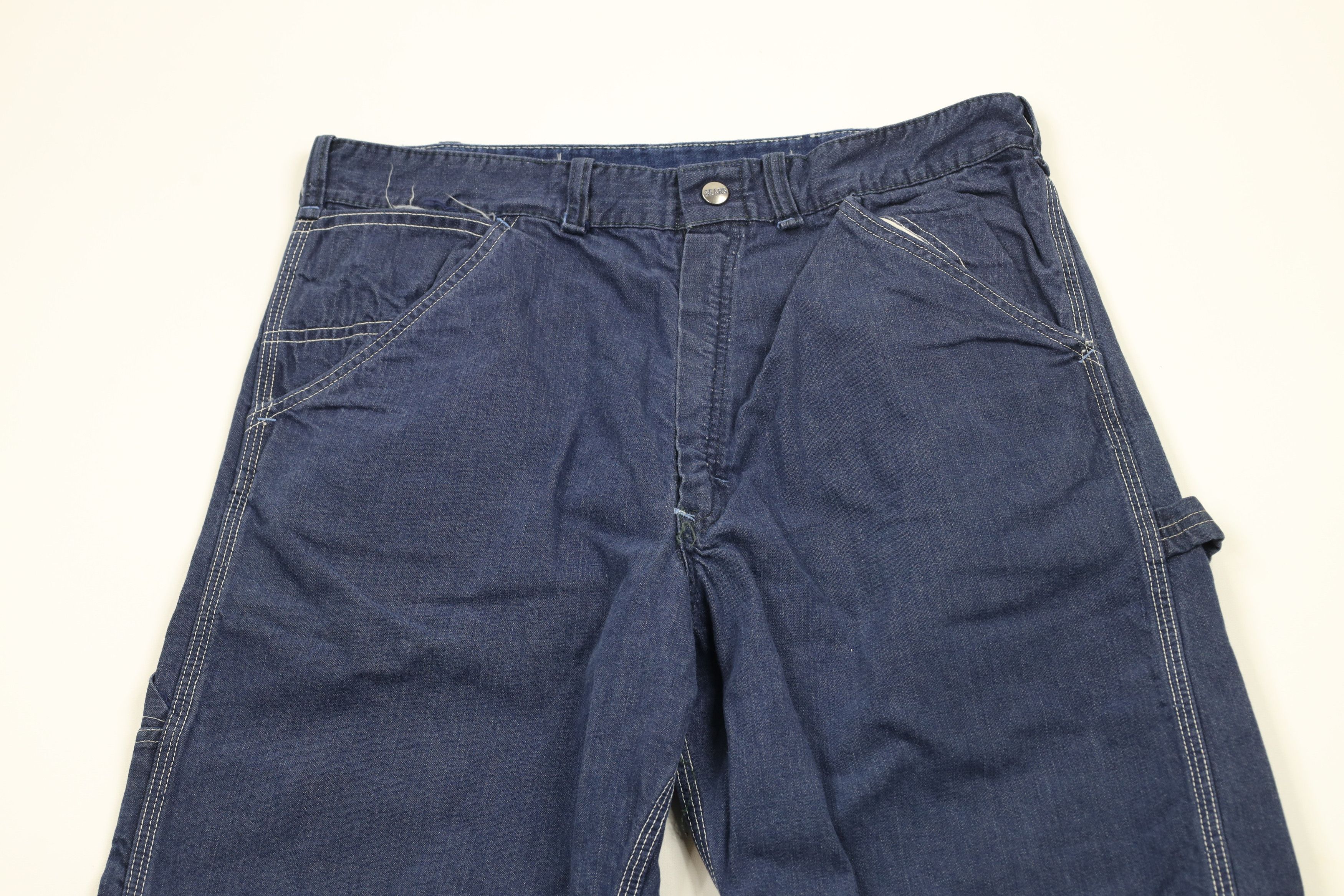 Vintage Vintage 60s 70s Streetwear Wide Leg Dungaree Denim Jeans Size US 32 / EU 48 - 2 Thumbnail