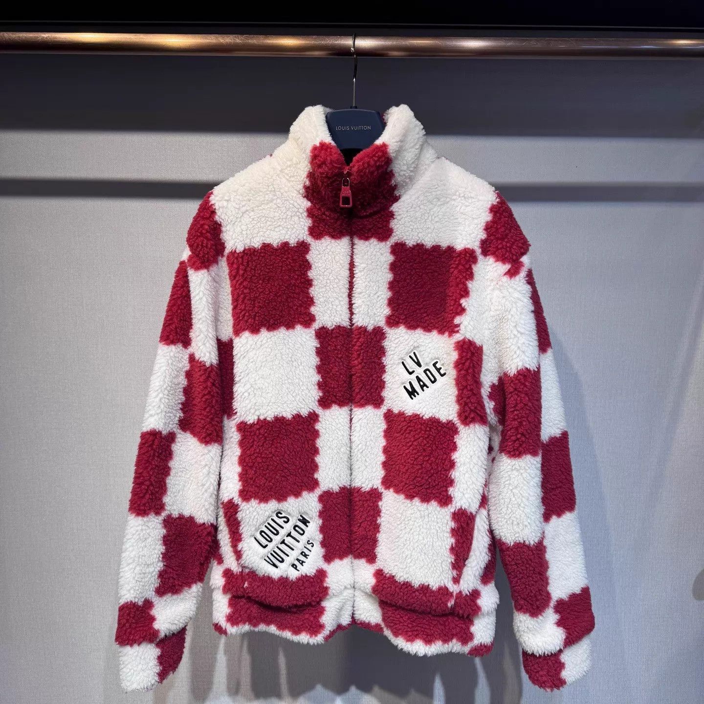 Louis Vuitton Multi Checkered Fleece Zip-Up Jacket Size US S / EU 44-46 / 1 - 1 Thumbnail