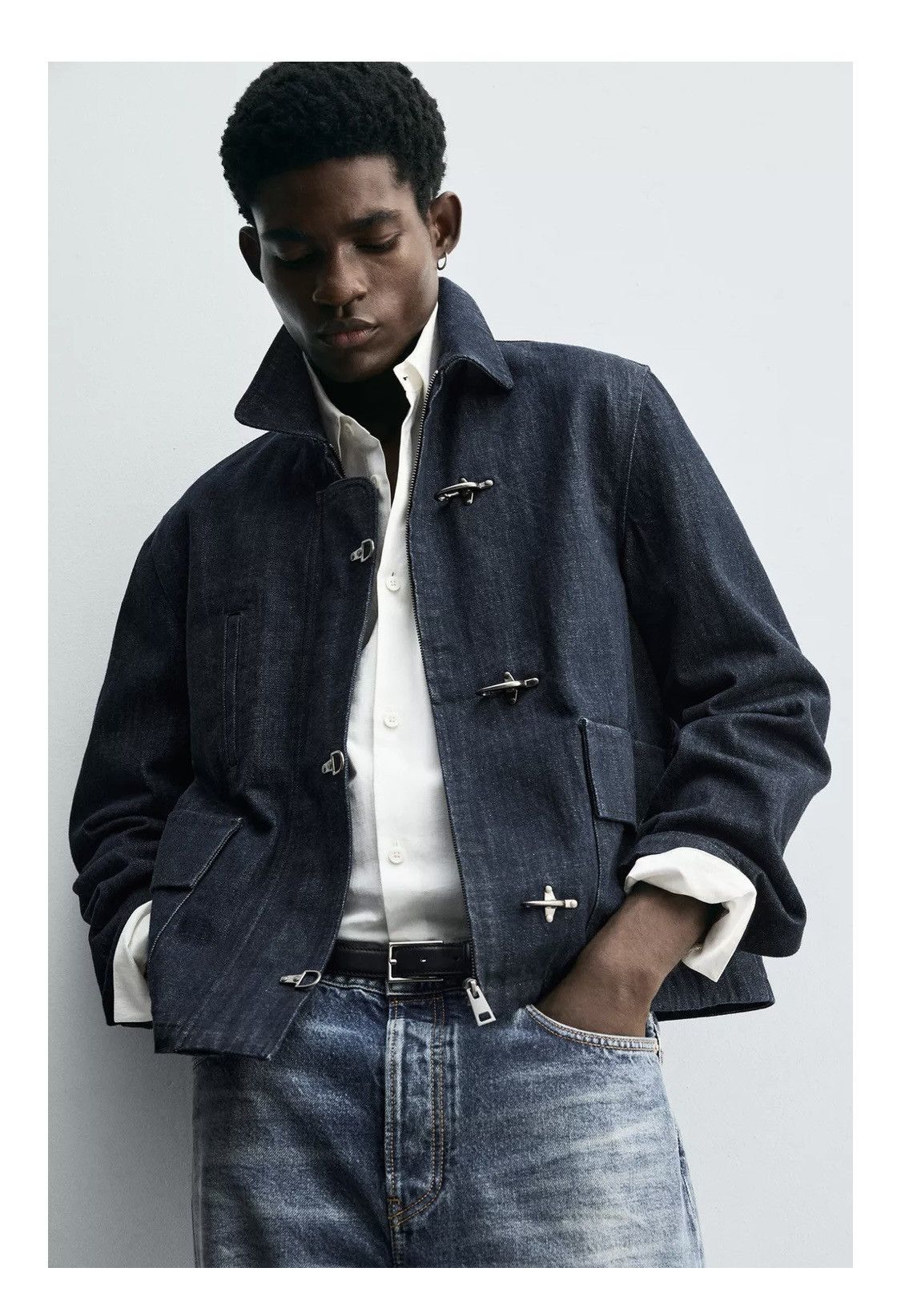 Zara Zara - Men’s Denim Jacket with Fireman Clasp - Small Size US S / EU 44-46 / 1 - 8 Thumbnail