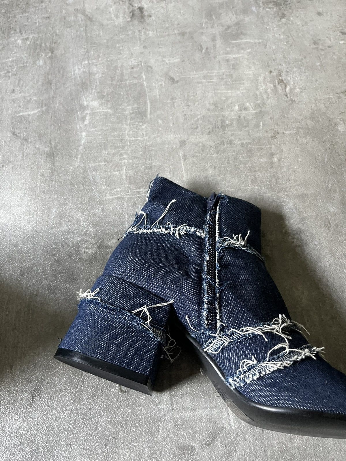 Maison Margiela MM6 Maison Margiela women's denim navy heel boots Size US 6.5 / IT 36.5 - 7 Thumbnail