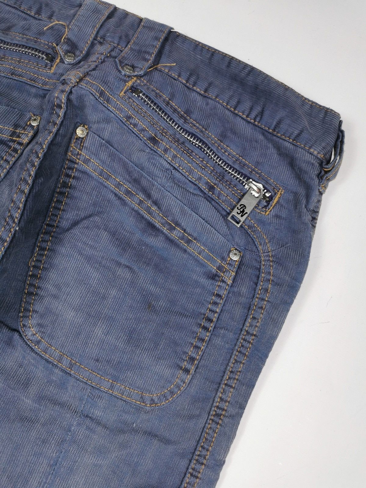 Japanese Brand Corduroy Back Number Japan Zipper Patch Pocket Jeans Size US 30 / EU 46 - 6 Thumbnail