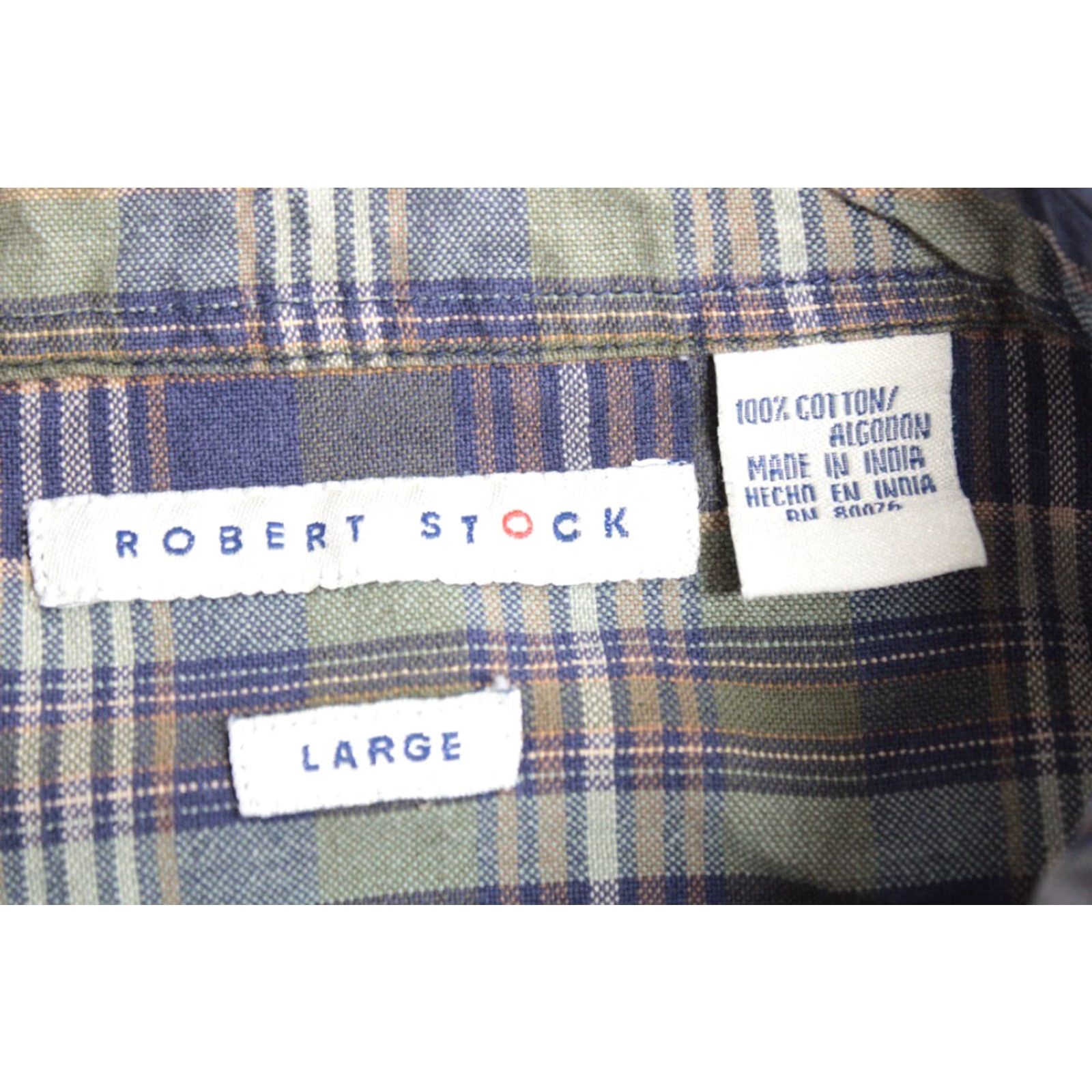 Vintage Robert Stock Shirt Mens Large Long Sleeve Button-Down Green Plaid Preppy City Classic Retro Modern Shirt Size US L / EU 52-54 / 3 - 5 Thumbnail