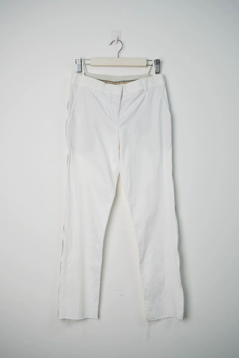 Helmut Lang Helmut Lang White Side Zip Decorative Trousers - dmc Size US 38 / EU 54 - 1 Thumbnail