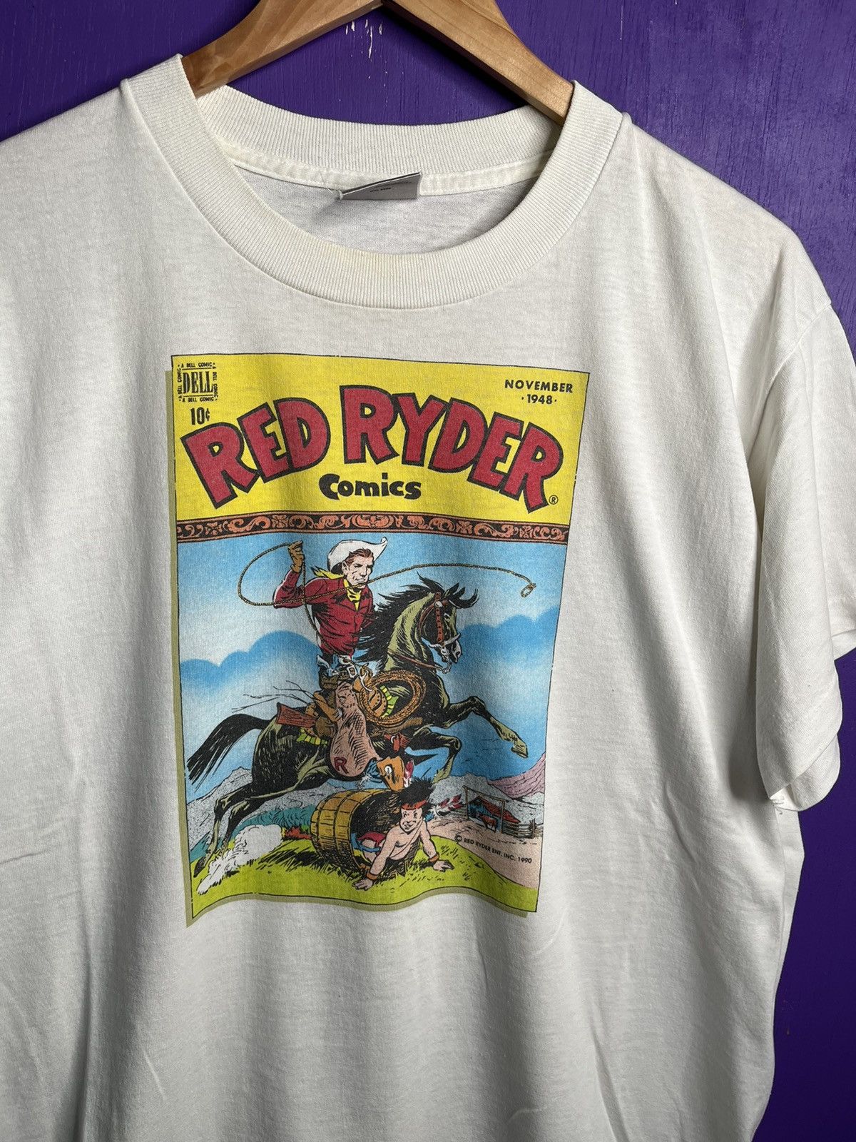 Vintage Vintage 1990 Red Ryder comics cowboy t-shirt Size US L / EU 52-54 / 3 - 3 Thumbnail