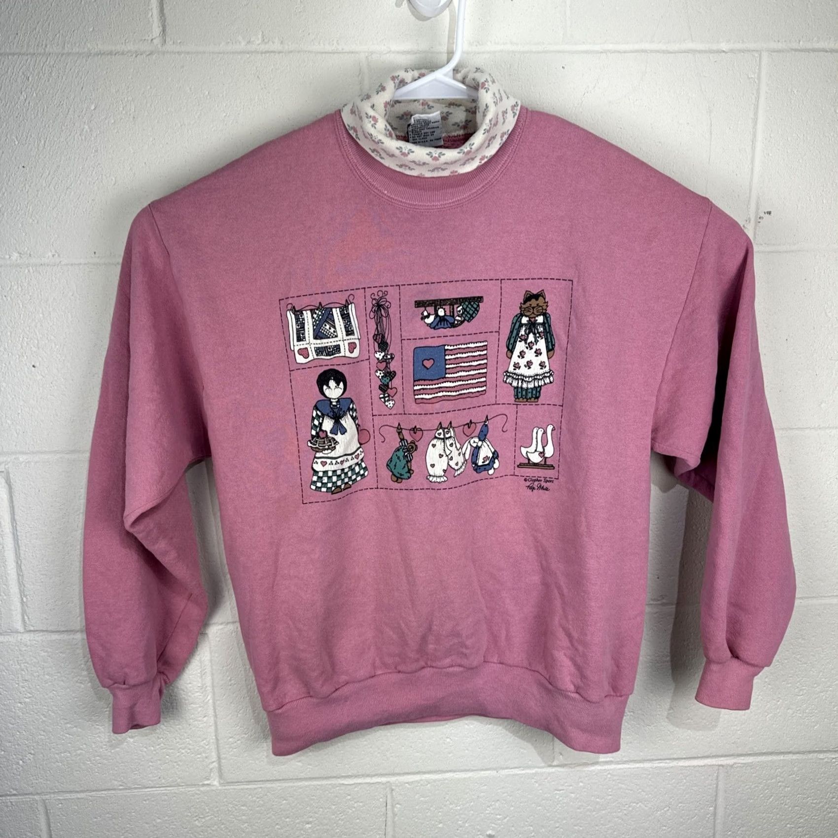 Vintage VINTAGE Gopher Sport Collared Pullover Sweatshirt Women’s USA Heart 80s 90s Retro Pink Long Sleeve Regular L Mens Womens Boys Girls Size L / US 10 / IT 46 - 2 Thumbnail