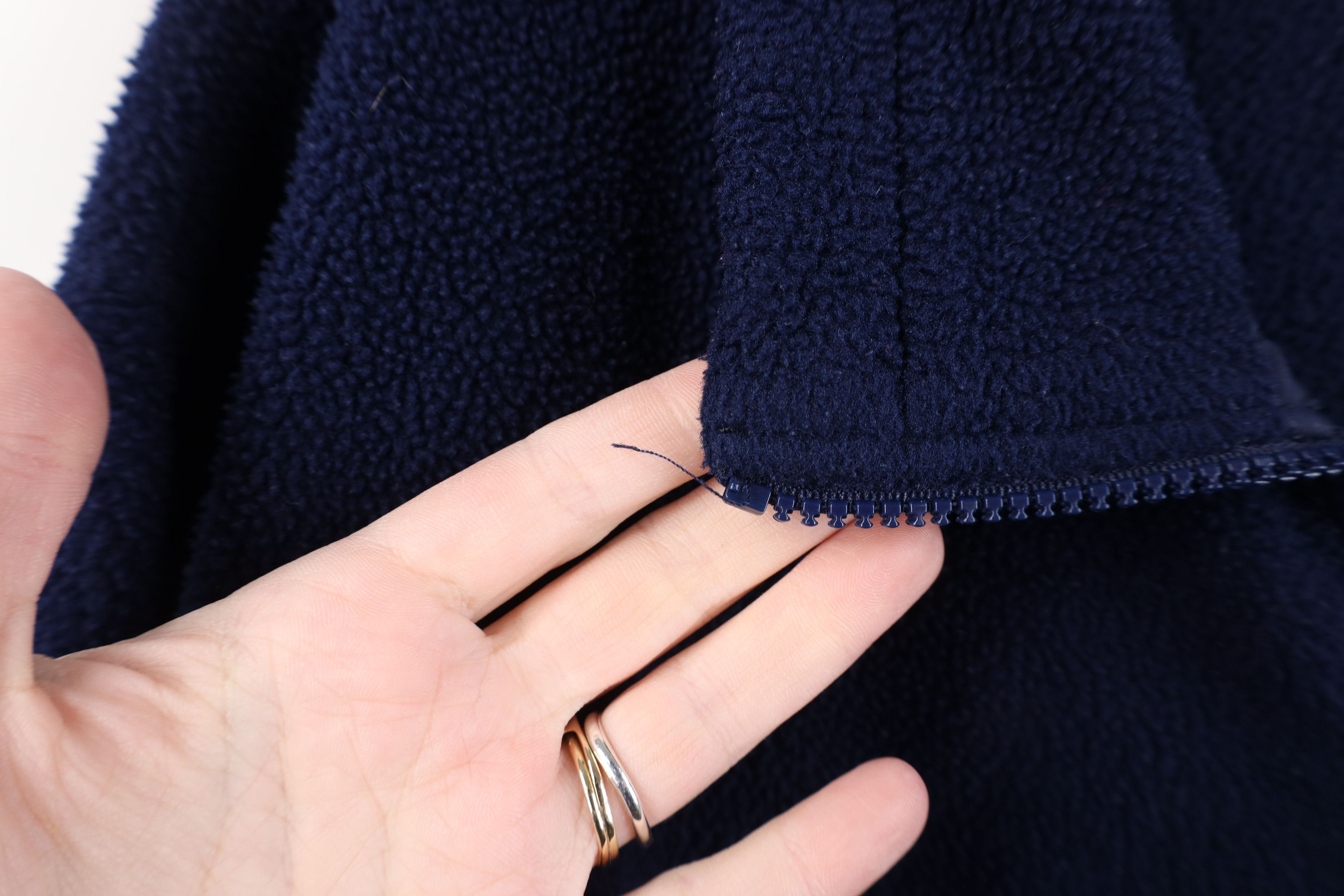 Lands' End Vintage 90s Lands End Blank Full Zip Fleece Jacket Navy Blue Size US XXL / EU 58 / 5 - 7 Thumbnail