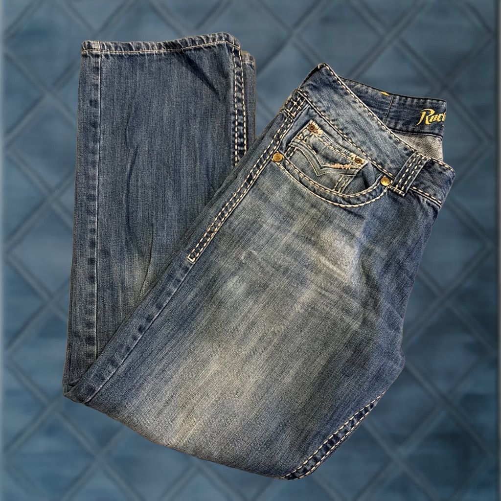 Wrangler Wrangler Rock 47 Jeans Bootcut Denim 36 Regular Blue 90s Cowboy Western Rock 47 by Wrangler Mens Jeans Size US 36 / EU 52 - 1 Thumbnail