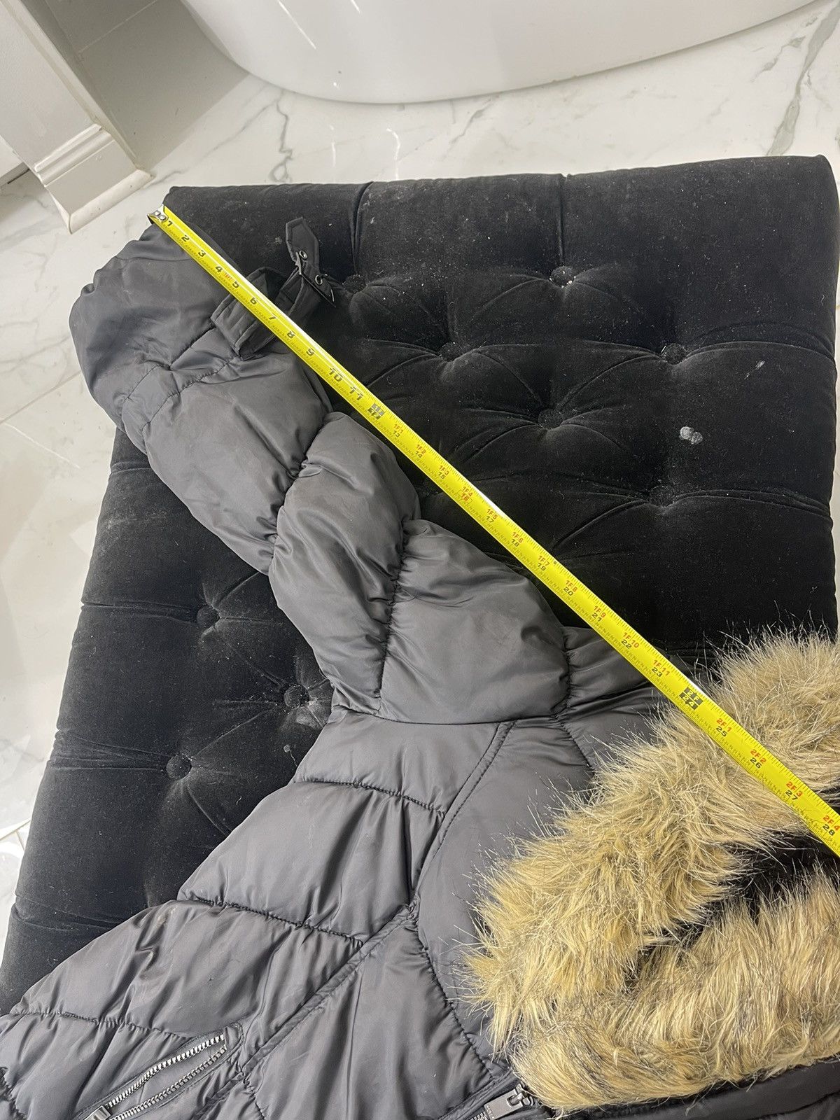 Other Black Puffer Coat W/ Faux Fur Size L / US 10 / IT 46 - 5 Thumbnail