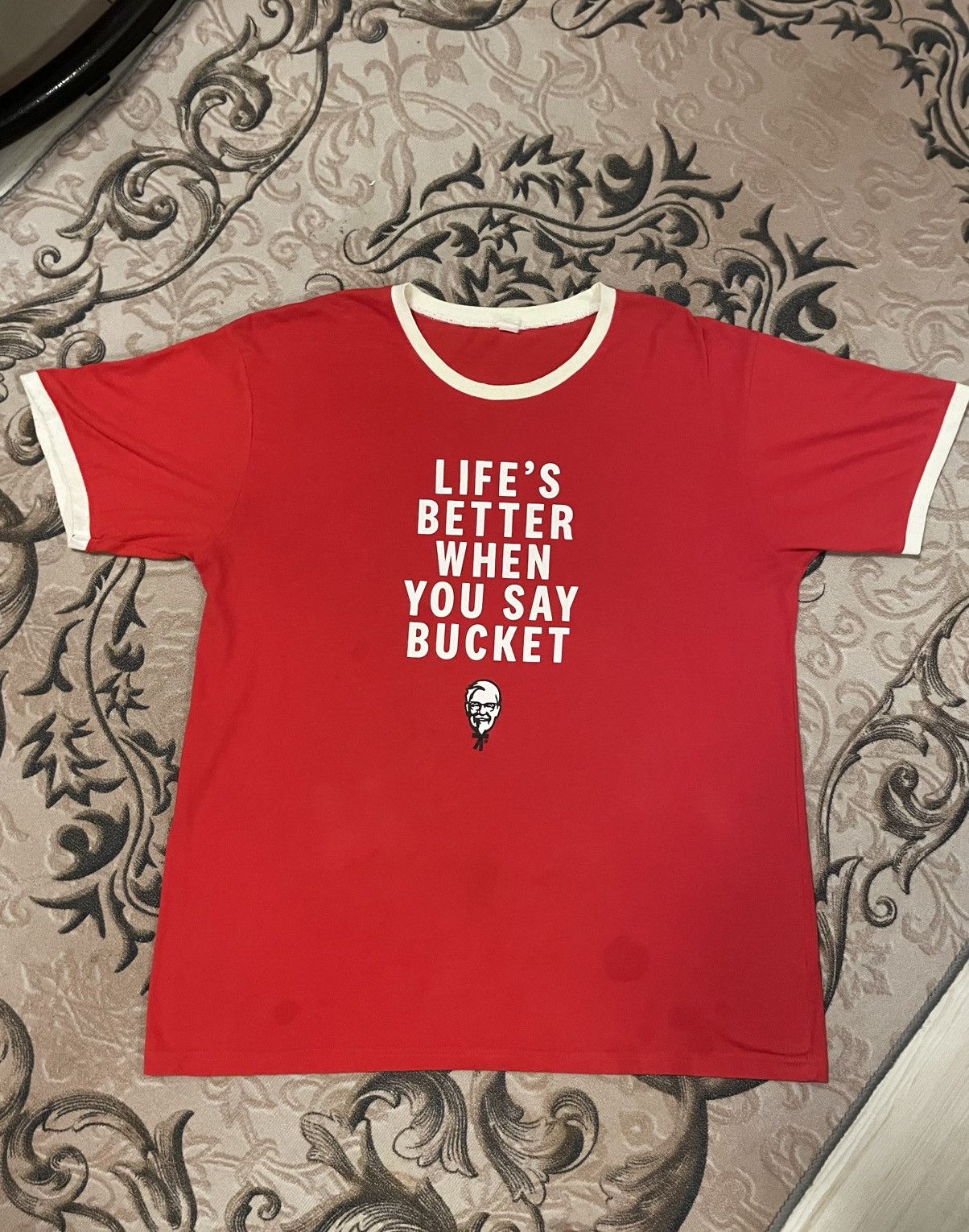 Vintage Vintage Rare 80s KFC T SHIRT Size US L / EU 52-54 / 3 - 1 Thumbnail