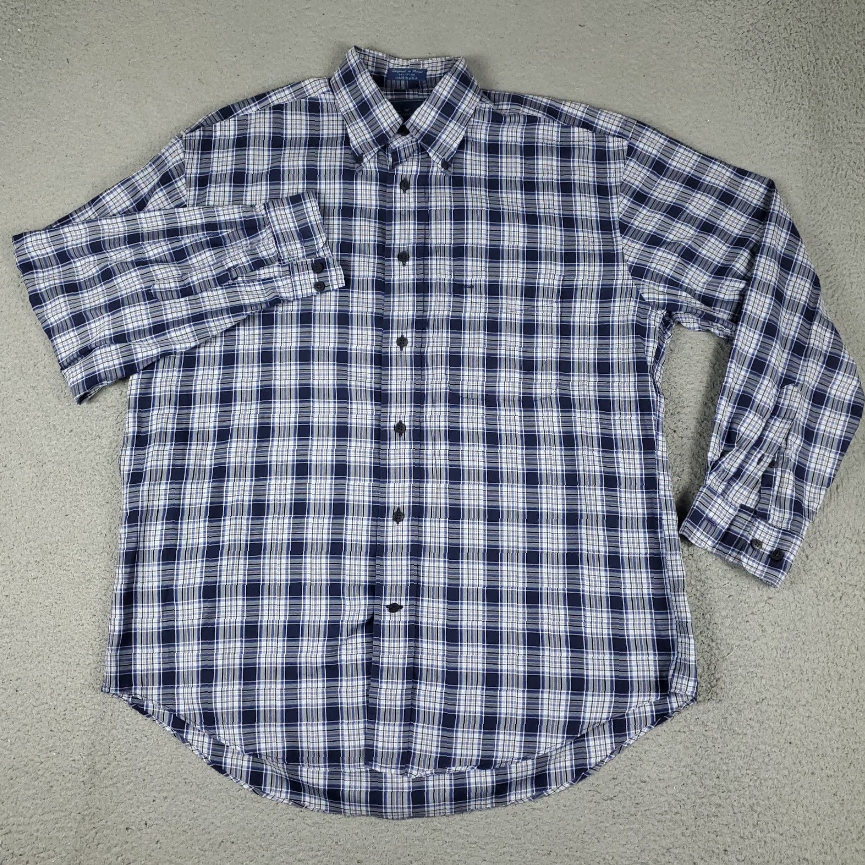 Faconnable Façonnable Shirt Mens Medium Blue Plaid Button-Up Long Sleeve Casual Business/Preppy/Classic M Blue Button-Up Mens Regular Casual Shirt Size US M / EU 48-50 / 2 - 2 Thumbnail
