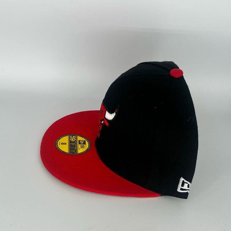 New Era Size 8 Black Red Chicago Bulls New Era NBA 59Fifty Fitted Size ONE SIZE - 2 Thumbnail
