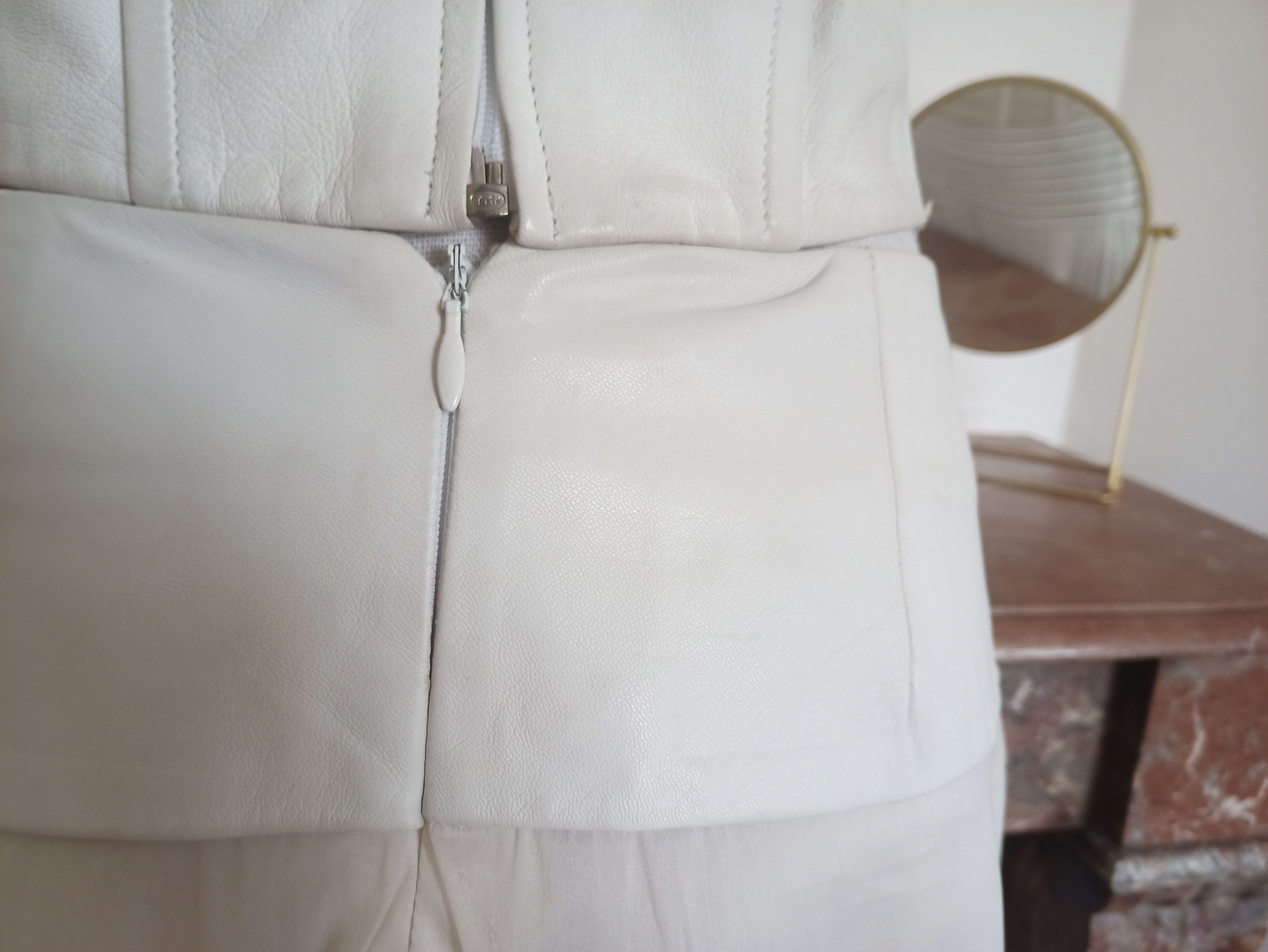 Japanese Brand × Jitrois Jean-Claude Jitrois leather and silk suit skirt bustier Size XS / US 0-2 / IT 36-38 - 16 Thumbnail