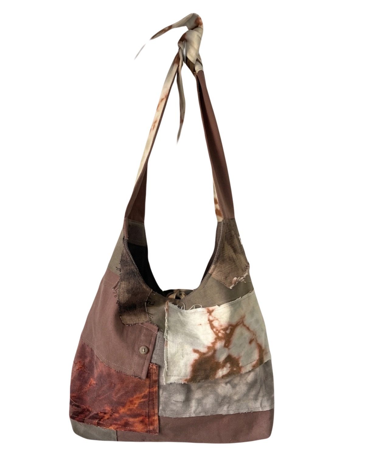 Handmade Handcrafted patchwork tote bag made from repurposed denim Size ONE SIZE - 2 Thumbnail