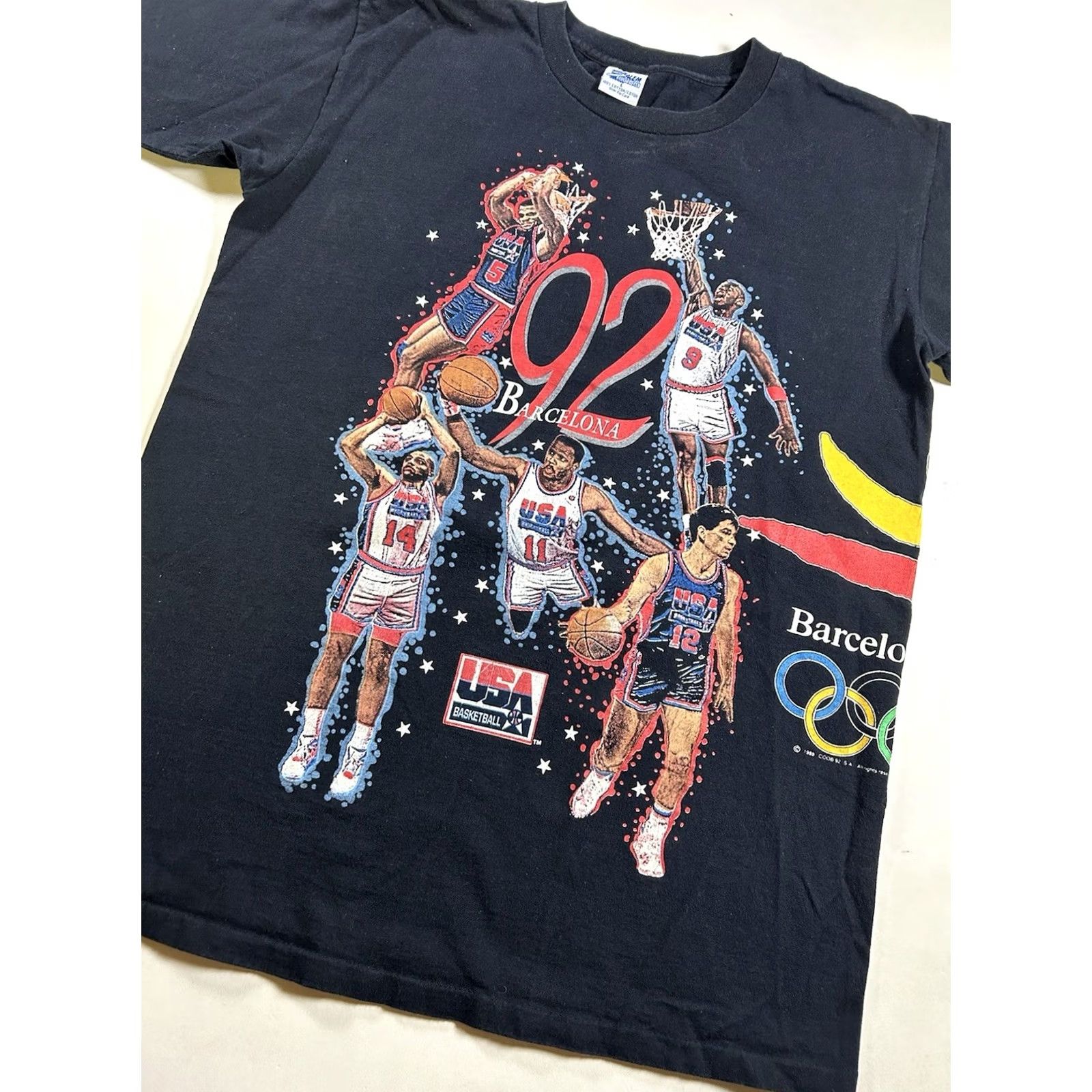 Salem Sportswear VINTAGE Salem Sportswear USA Dream Team 92' Barcelona Olympics Basketball Tee Large Black 90s Mens Size US L / EU 52-54 / 3 - 3 Thumbnail