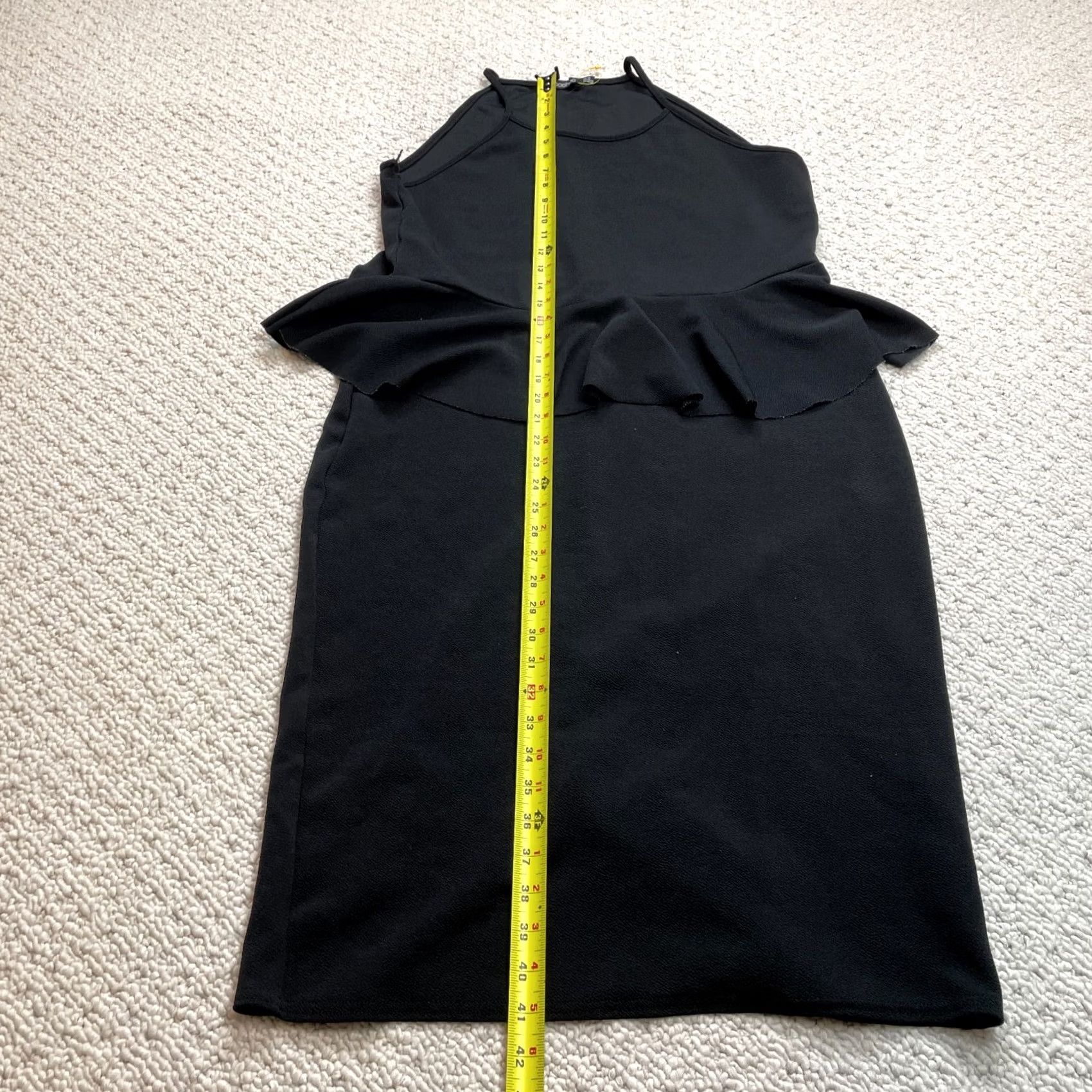 Boohoo Boohoo Shift Dress Womens Black Midi Sleeveless Ruffle Tier Waist Polyester 14 Size XL / US 12-14 / IT 48-50 - 2 Thumbnail