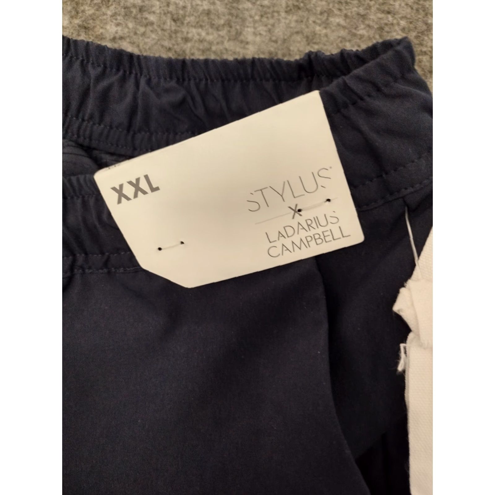 Vintage Stylus Ladarius Campbell Elastic Waist XXL Shorts Men Navy Canvas Stretch - Casual Casual Wear - 2XL Navy Size US 39 - 6 Thumbnail