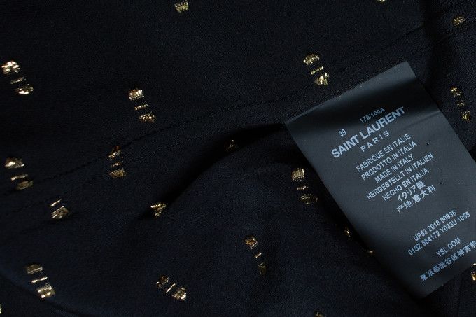 Saint Laurent Paris Saint Laurent, Black shirt with gold lurex print Size US S / EU 44-46 / 1 - 5 Thumbnail