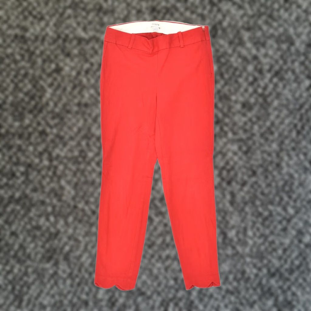 J.Crew J. CREW Womens Skinny Suit Trousers Red Cotton XS US 0 W28 L25 Size 26" / US 2 / IT 38 - 1 Thumbnail